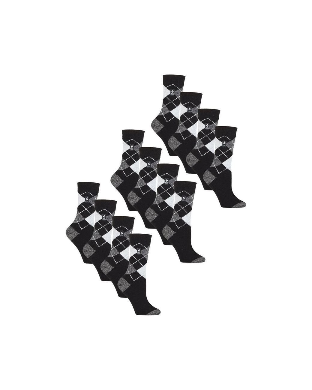 Heat Holders Black 12 Pairs Ultra Lite Soft Thermal Socks