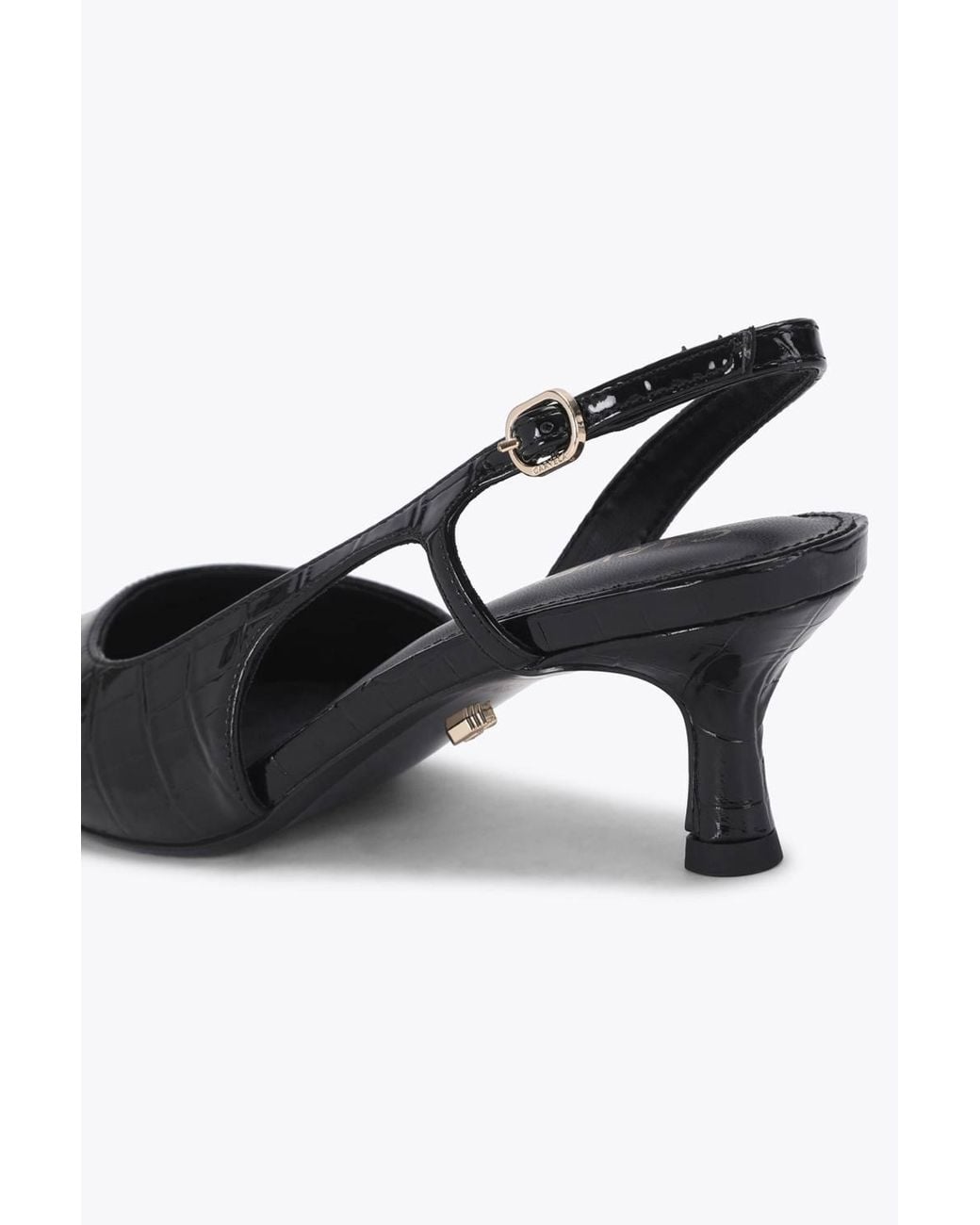 Carvela Kurt Geiger Black 'Alina Sling' Croc Print Heels