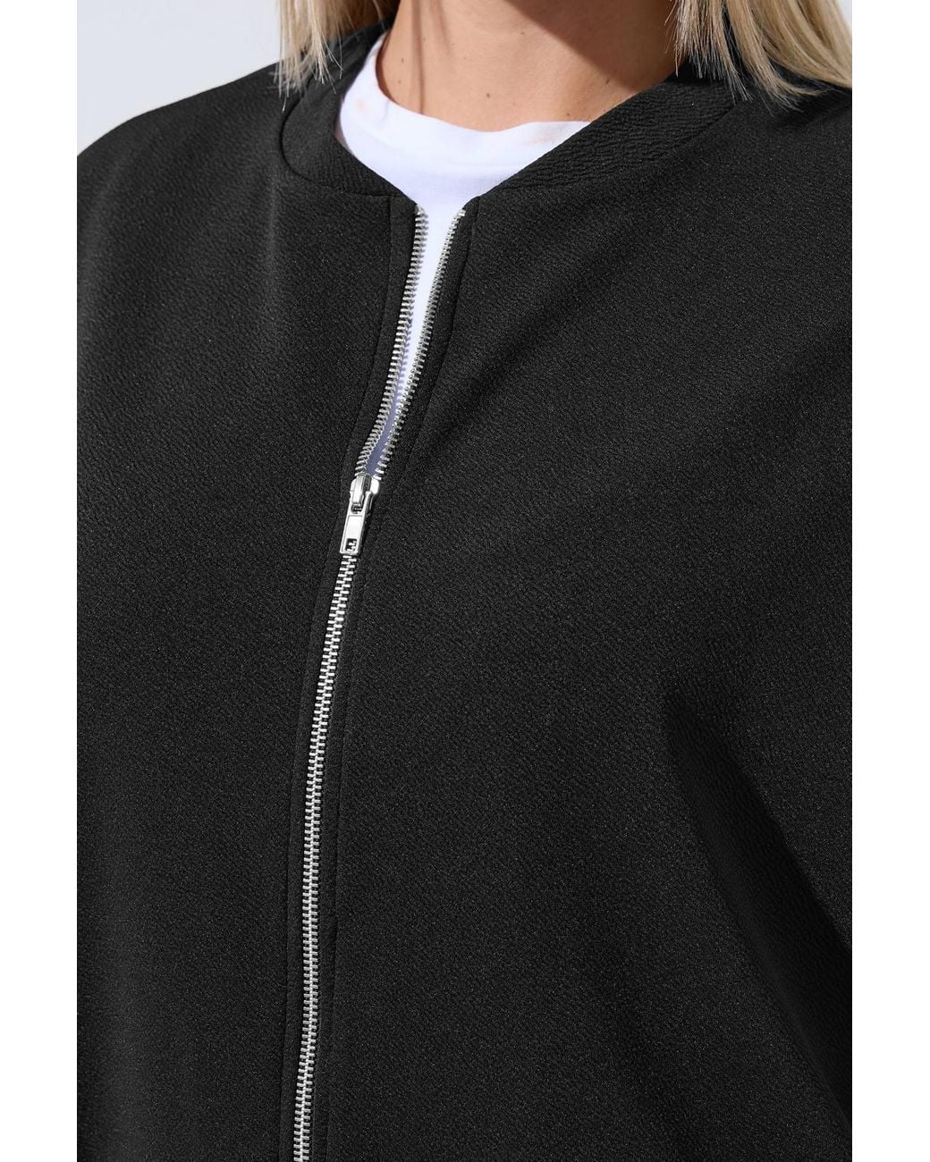Yours Black Zip Bomber Jacket