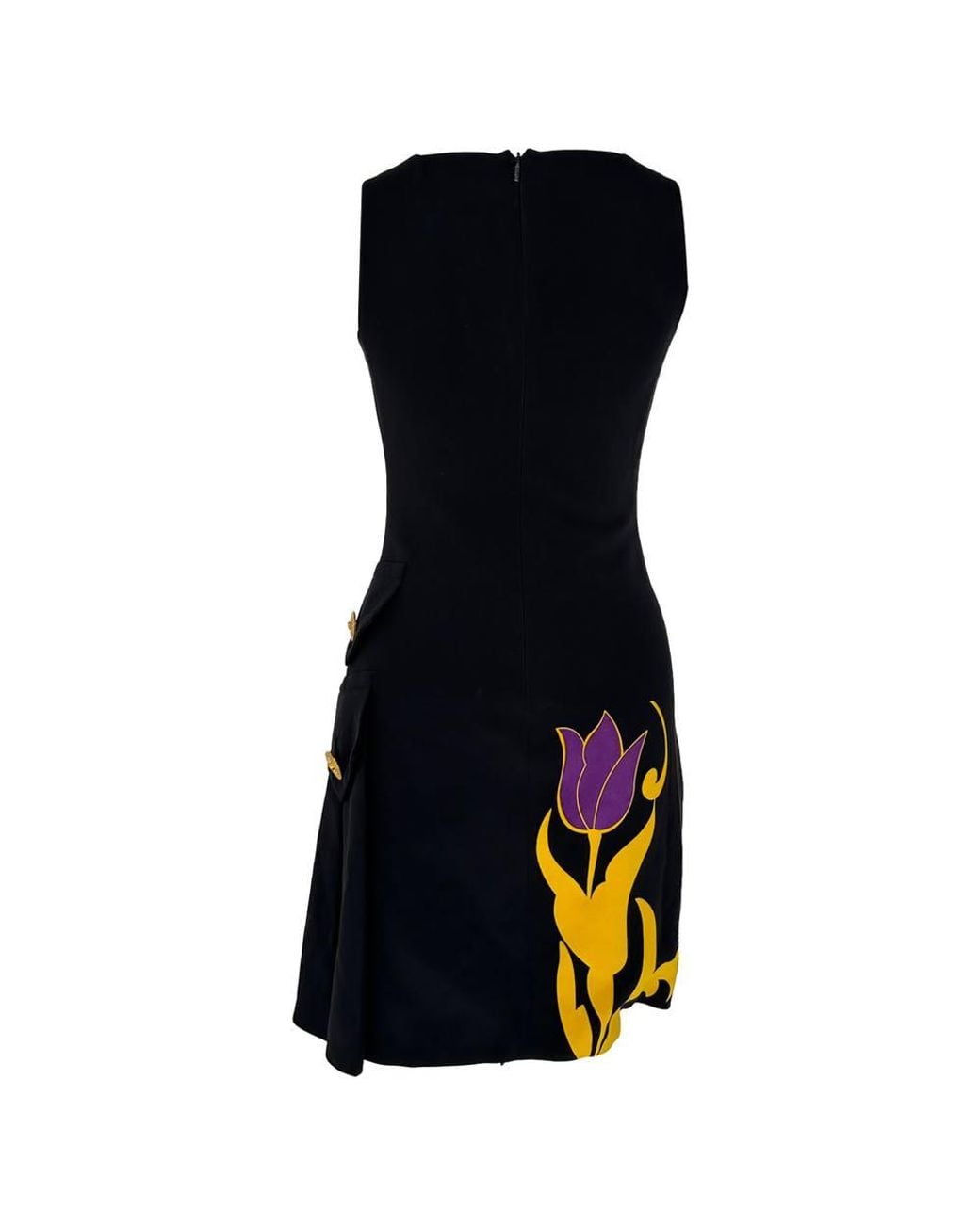 Versace Blue Preloved Tulip-Print Mini Dress