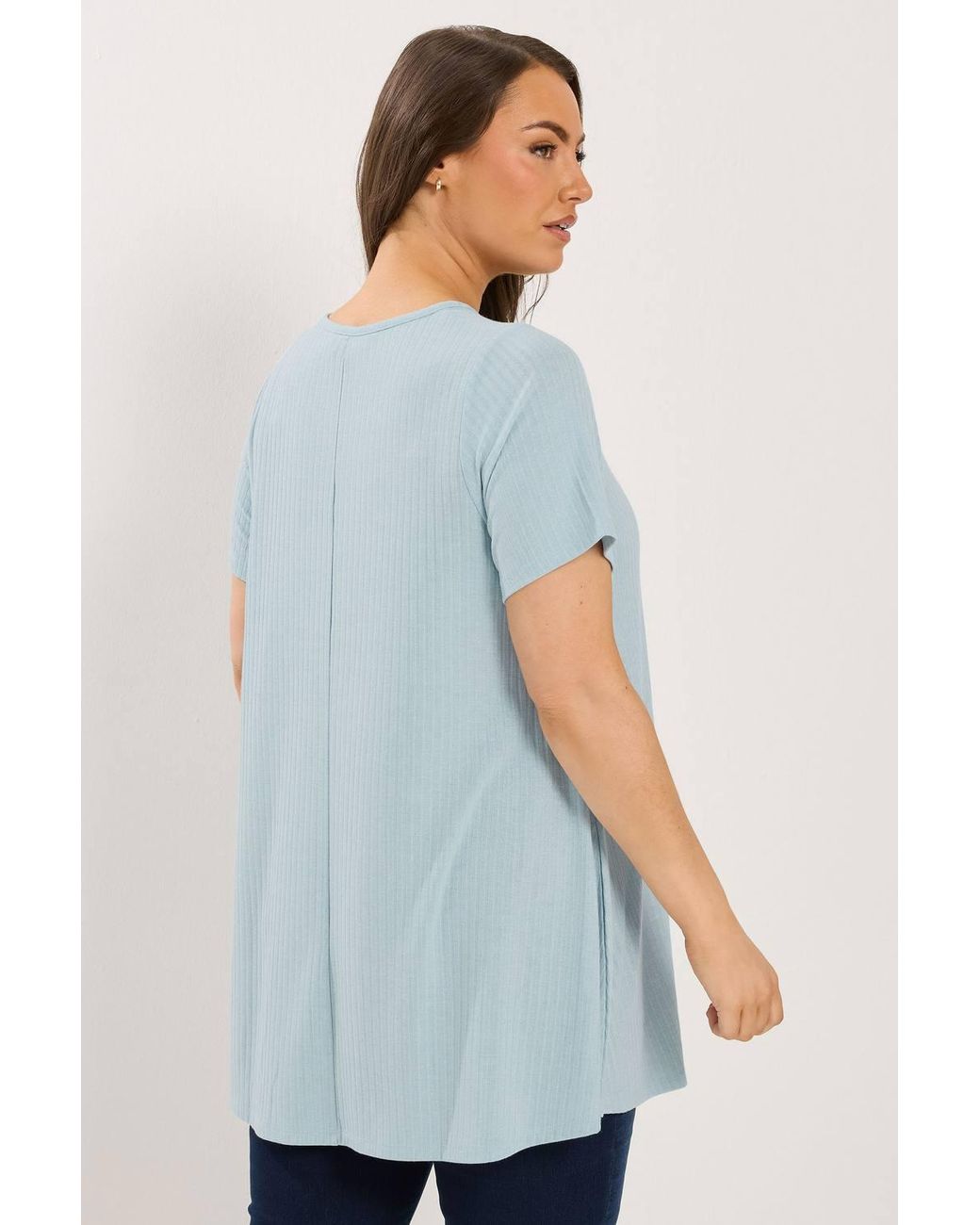 Yours Blue Shimmer Swing T-Shirt