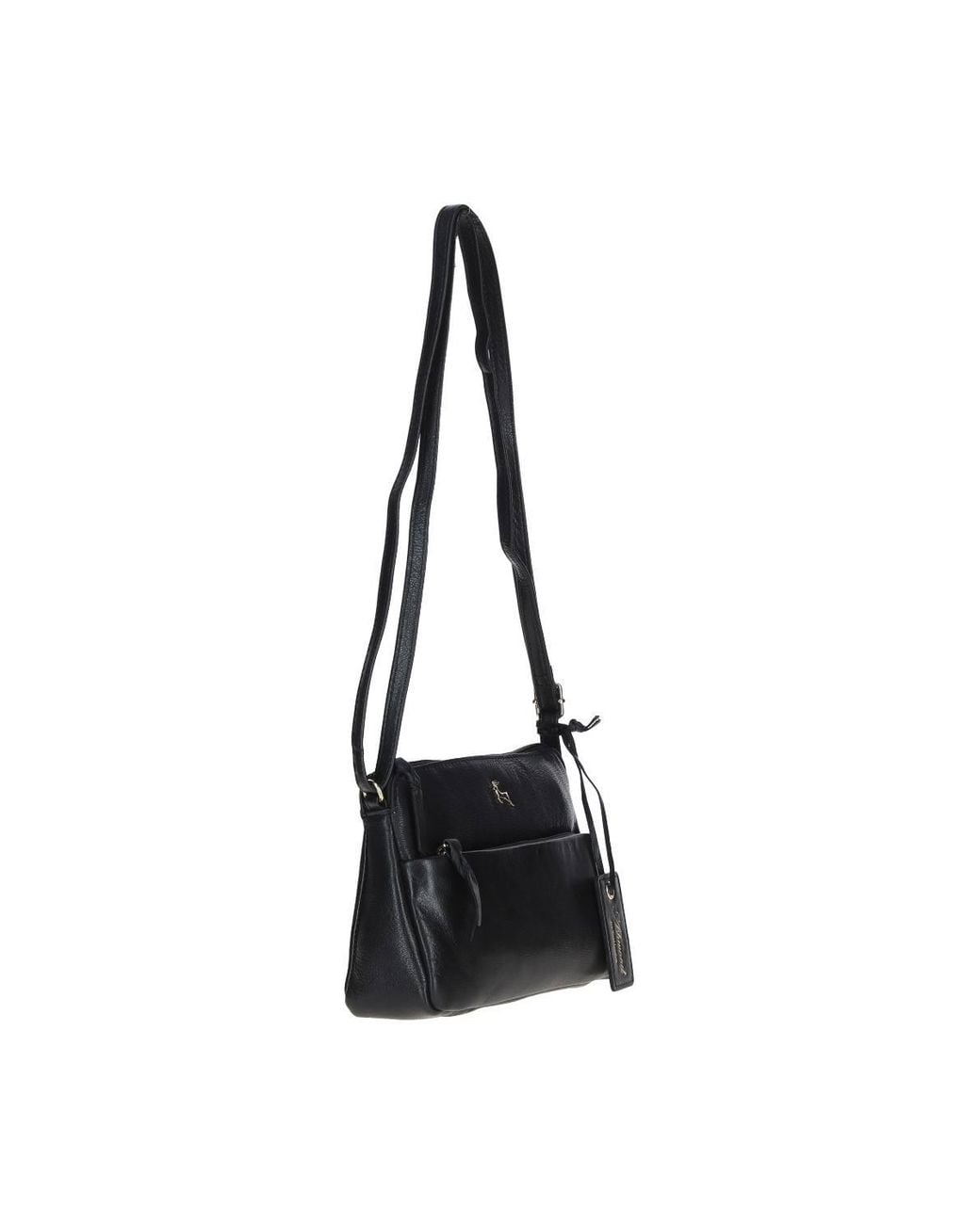 Ashwood Leather Black 'Rose' Elegant Leather Crossbody Bag W/ Adjustable Strap