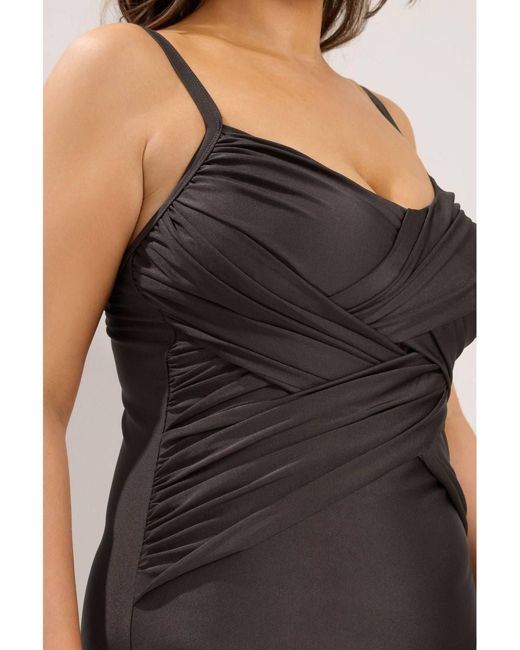 Yours Black Crossover Super Sculpt Swimsuit