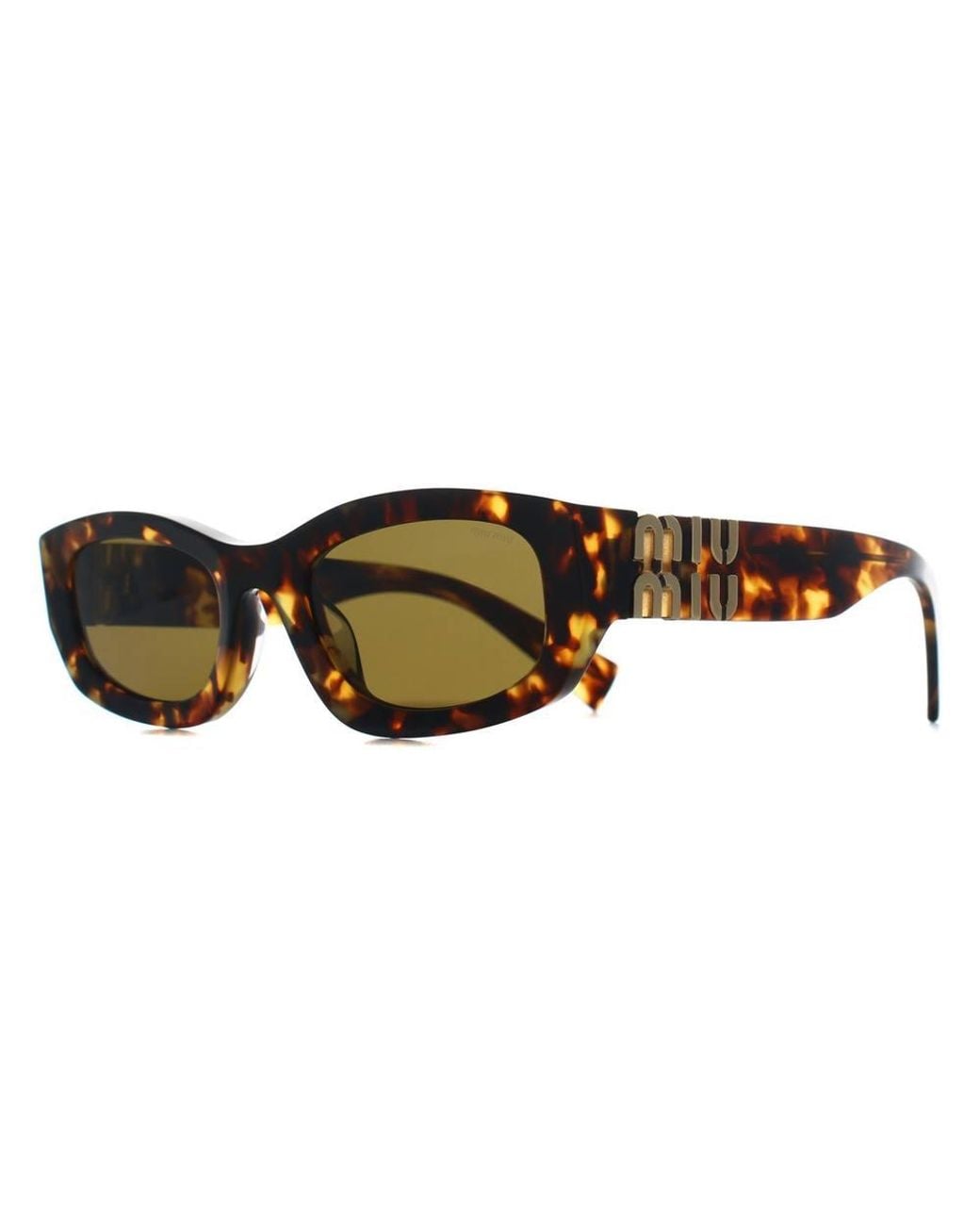 Miu Miu Brown Oval Havana Honey Dark Mub04S