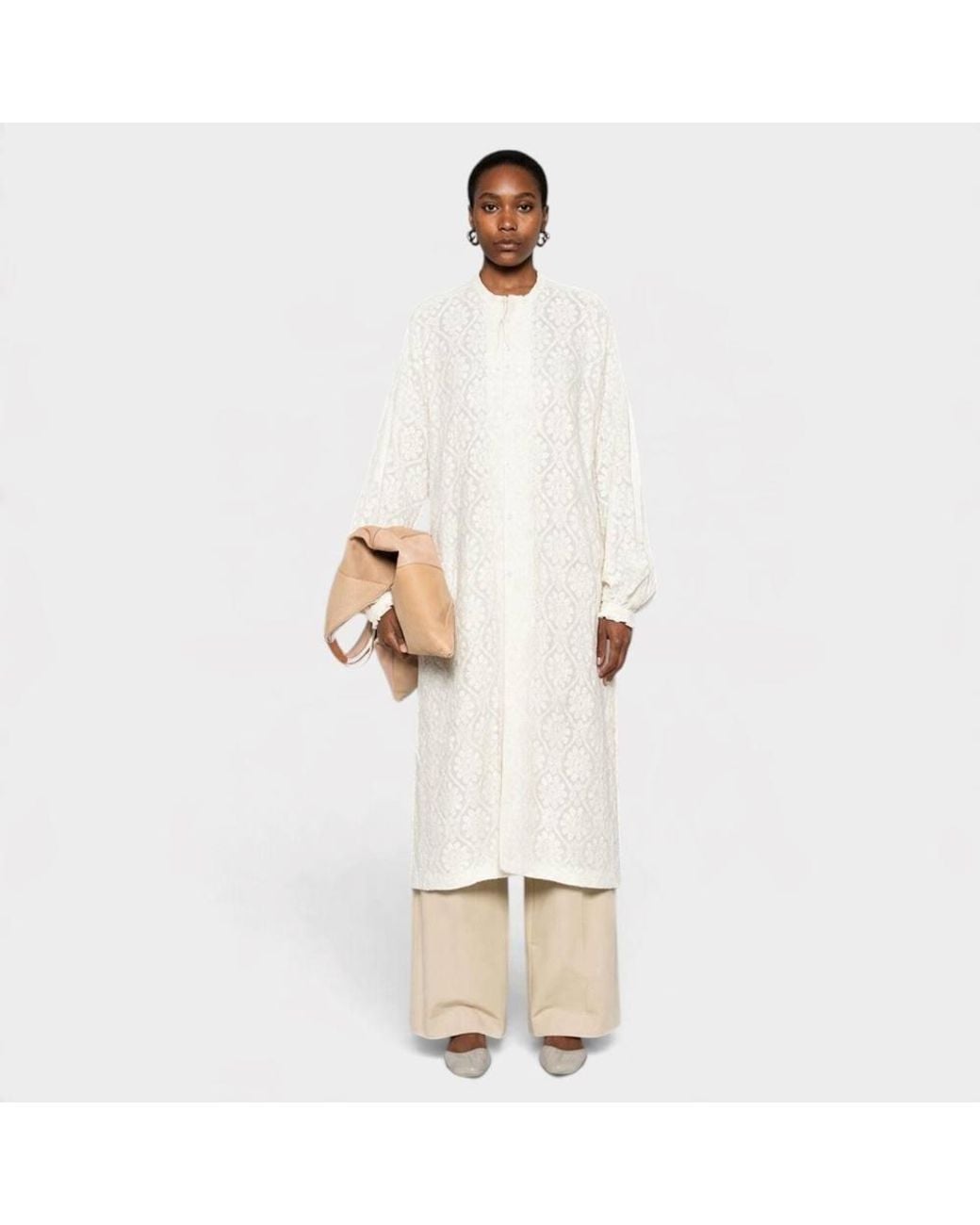 Maison Margiela Natural Mm6 Deconstructed Trousers Dune