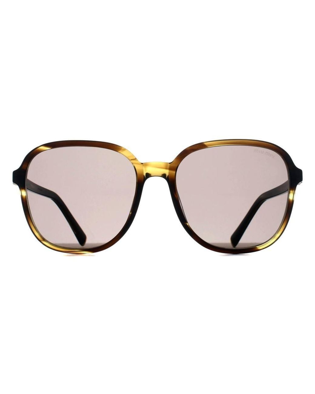 Miu Miu Brown Square Striped Loden Dark Mub01S