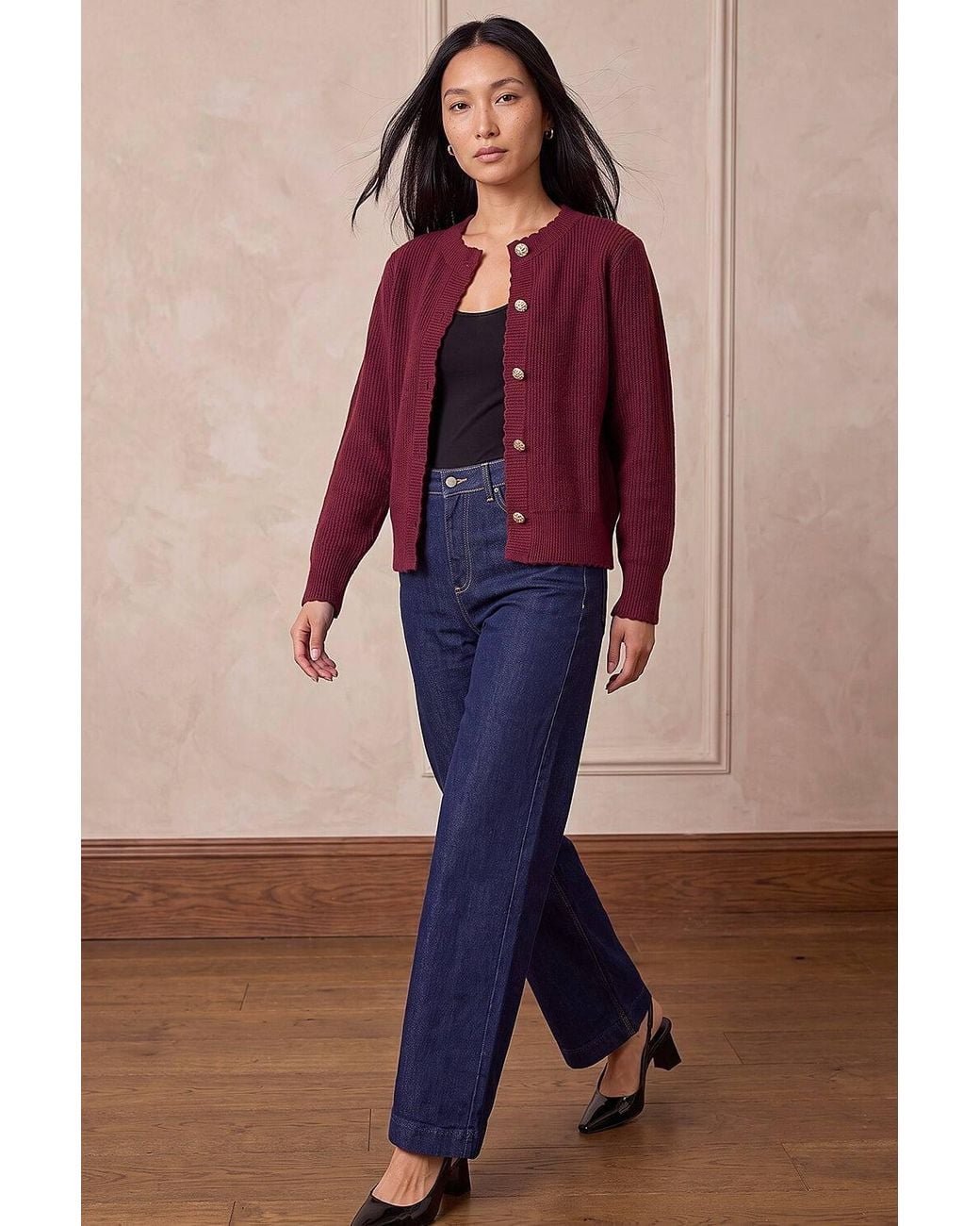 Roman Red Multi Button Knit Cardigan