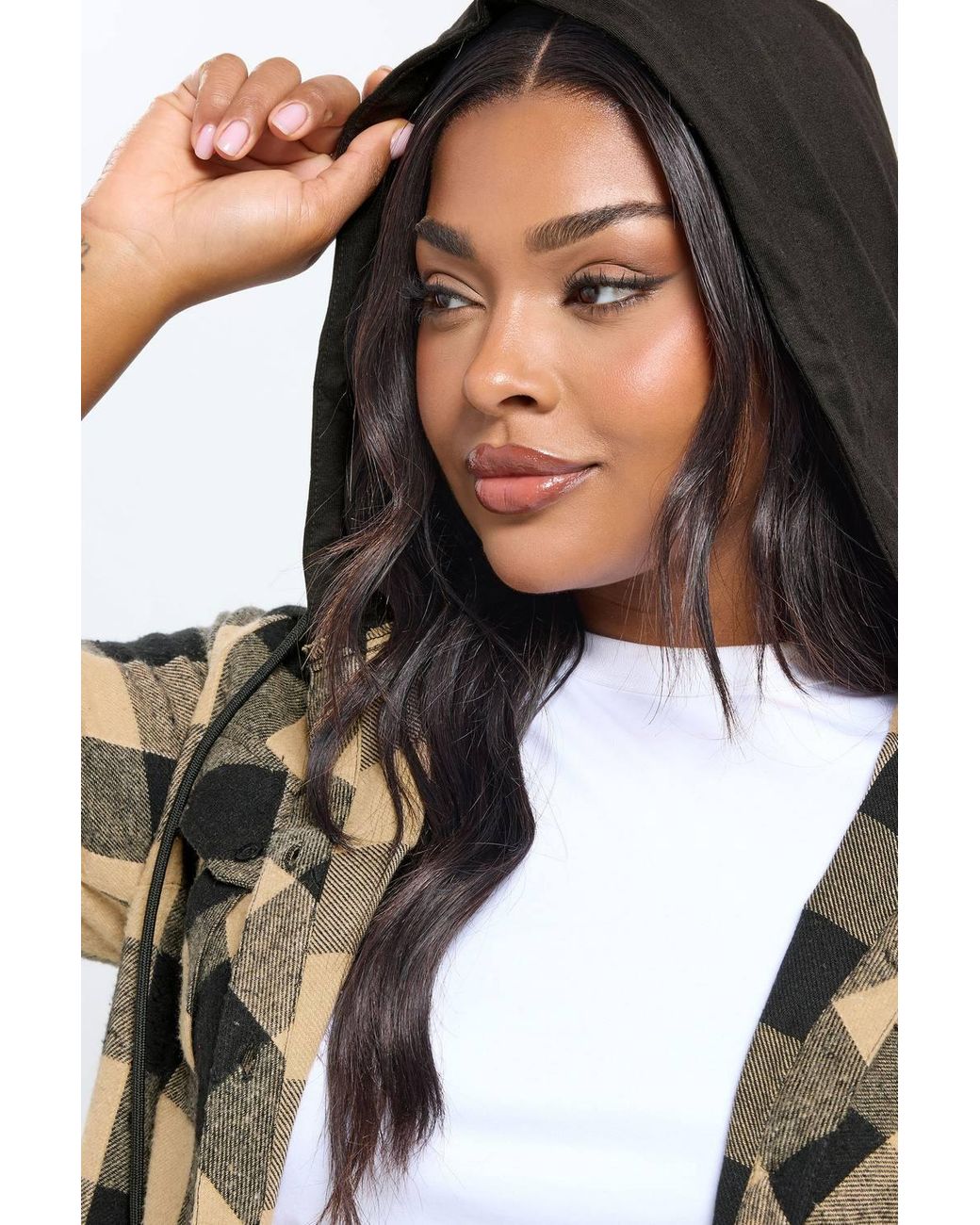 Yours Multicolor Hooded Check Shirt