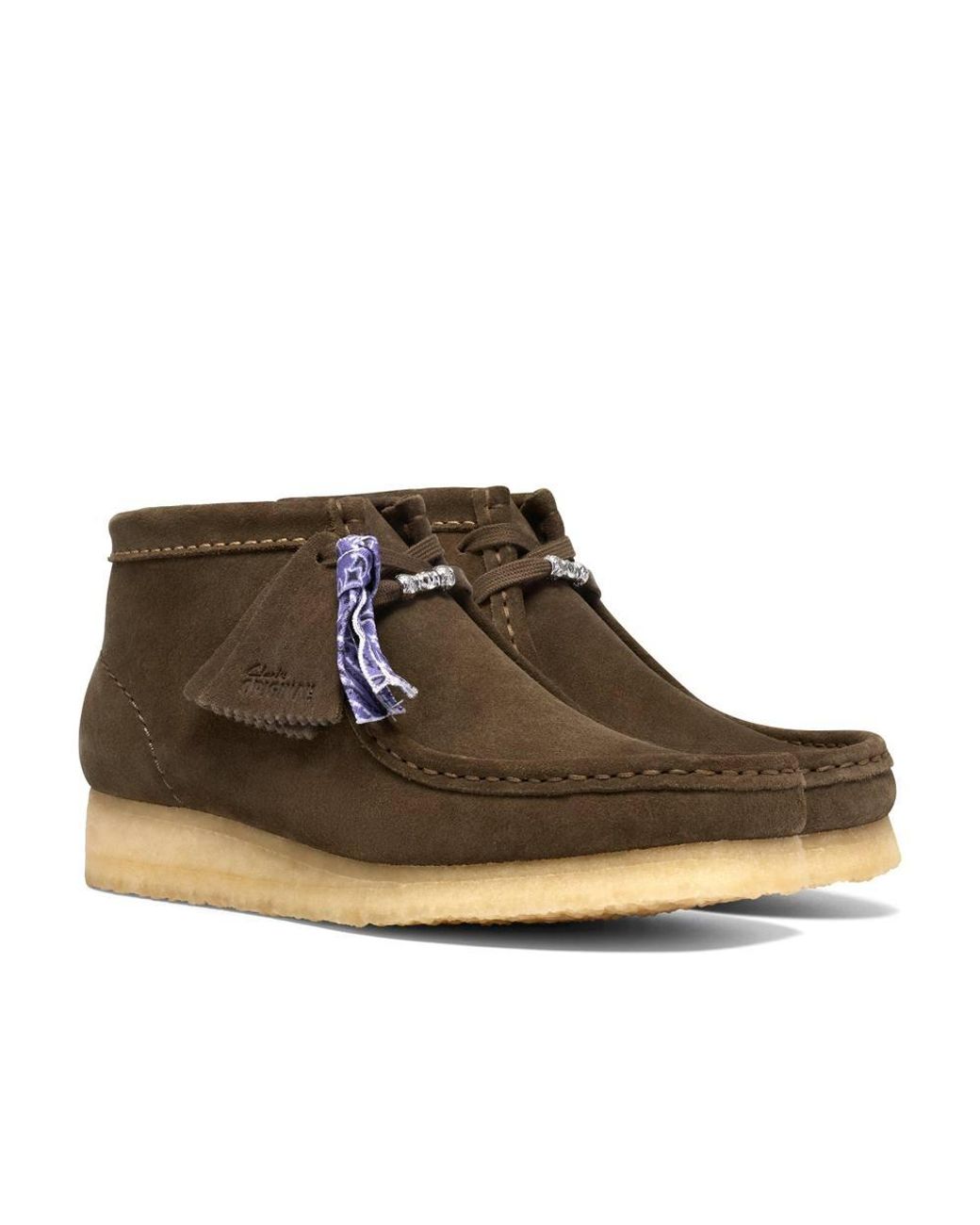 Clarks Brown Wallabee Boot Dark Suede Ankle Boots, Wallabee, Lace Up