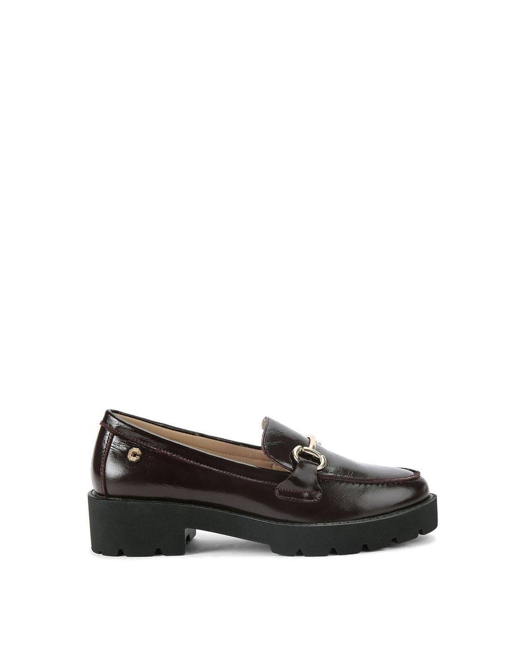 Carvela Kurt Geiger Black 'Snap Chunky' Leather Flats