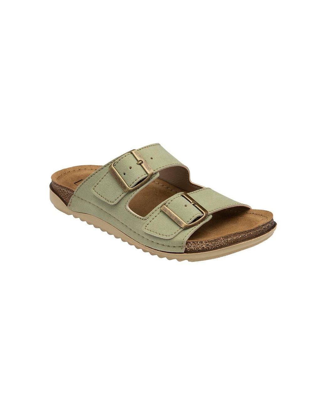 Lotus Green 'Rome' Open-Toe Mule Sandals