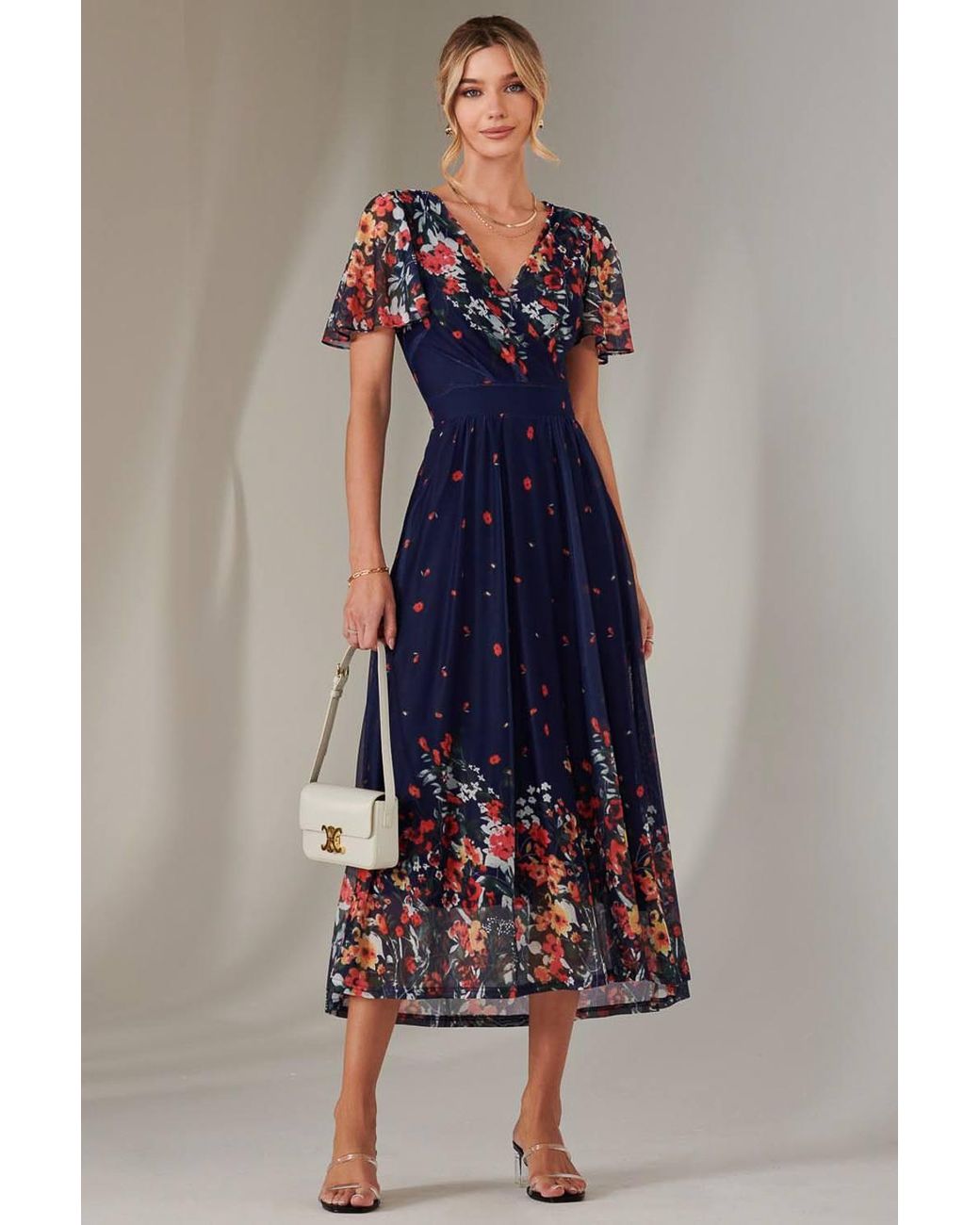 Jolie Moi Blue Wrap Maxi Dress