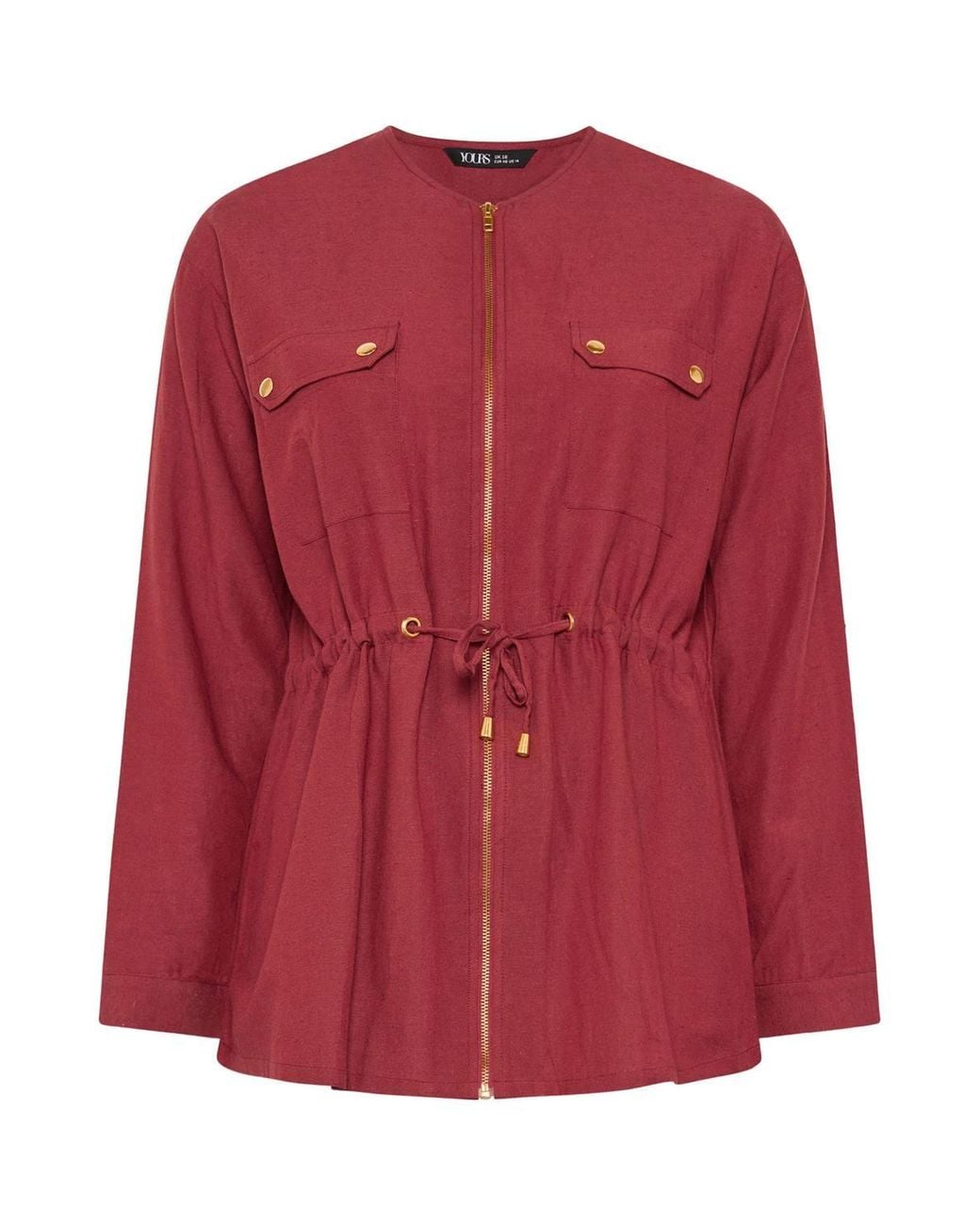 Yours Red Linen Shacket Jacket