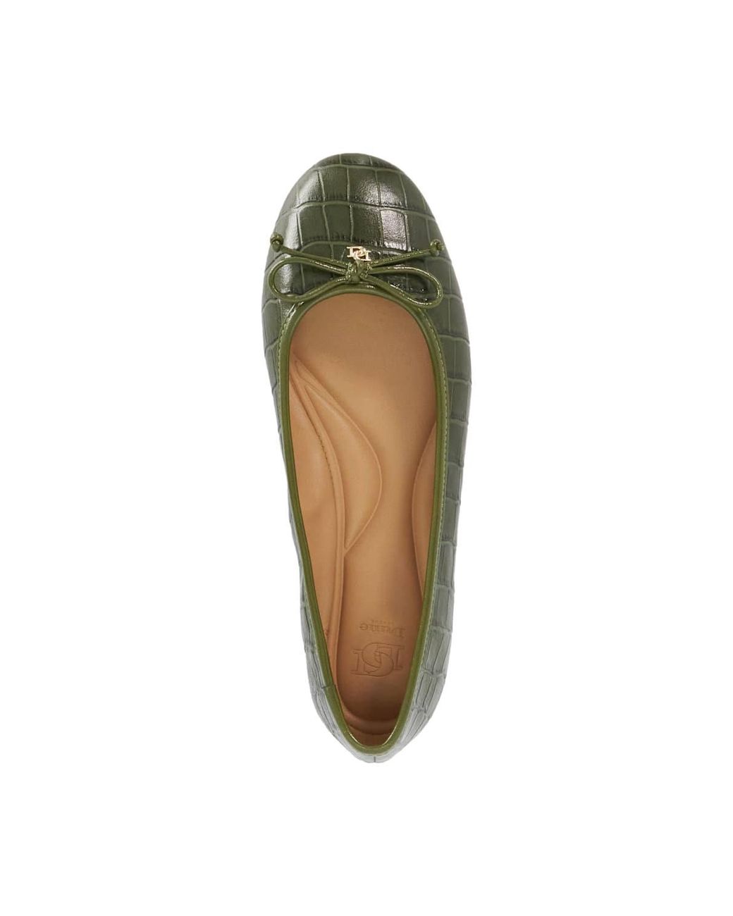 Dune Green 'Helenne' Leather Ballet Pumps