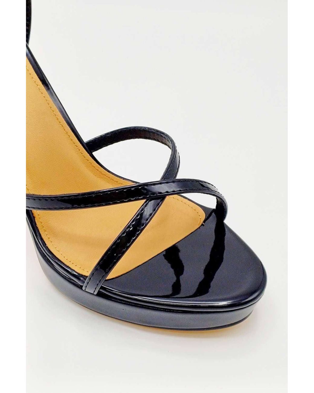 Miss Diva White Kalilah Crossover Strap Platform Heeled Sandals