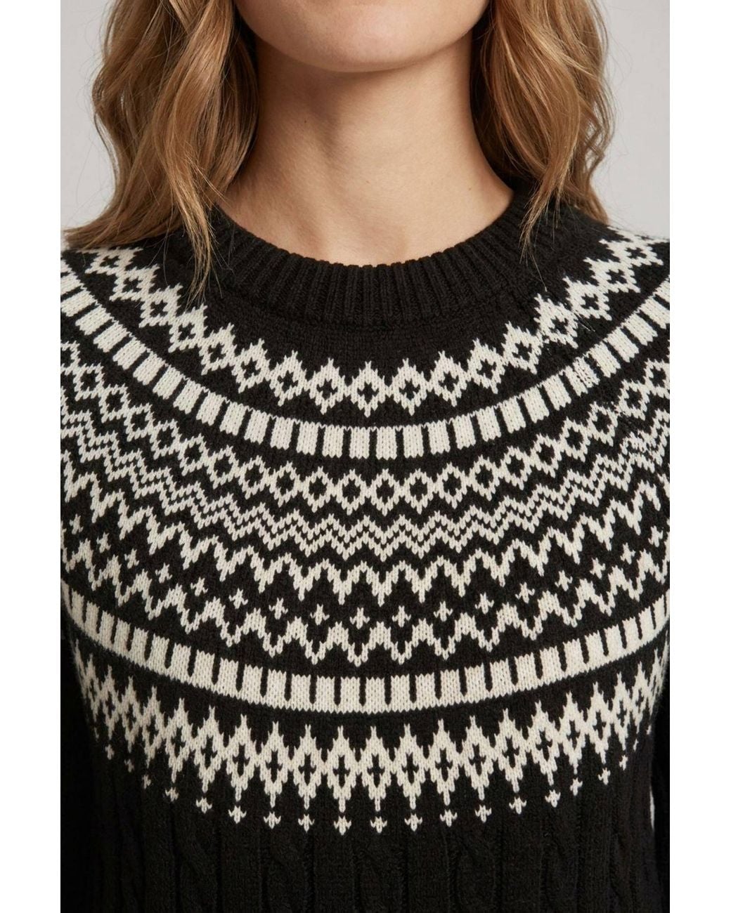 Izabel London Black Aztec Print High Neck Midi Jumper Dress