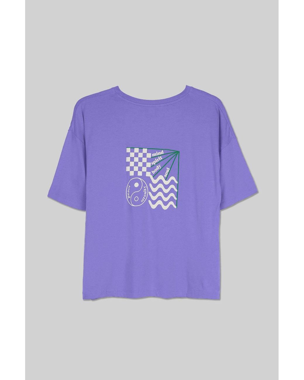 Enorsia Purple Graphic Relaxed Fit T-Shirt