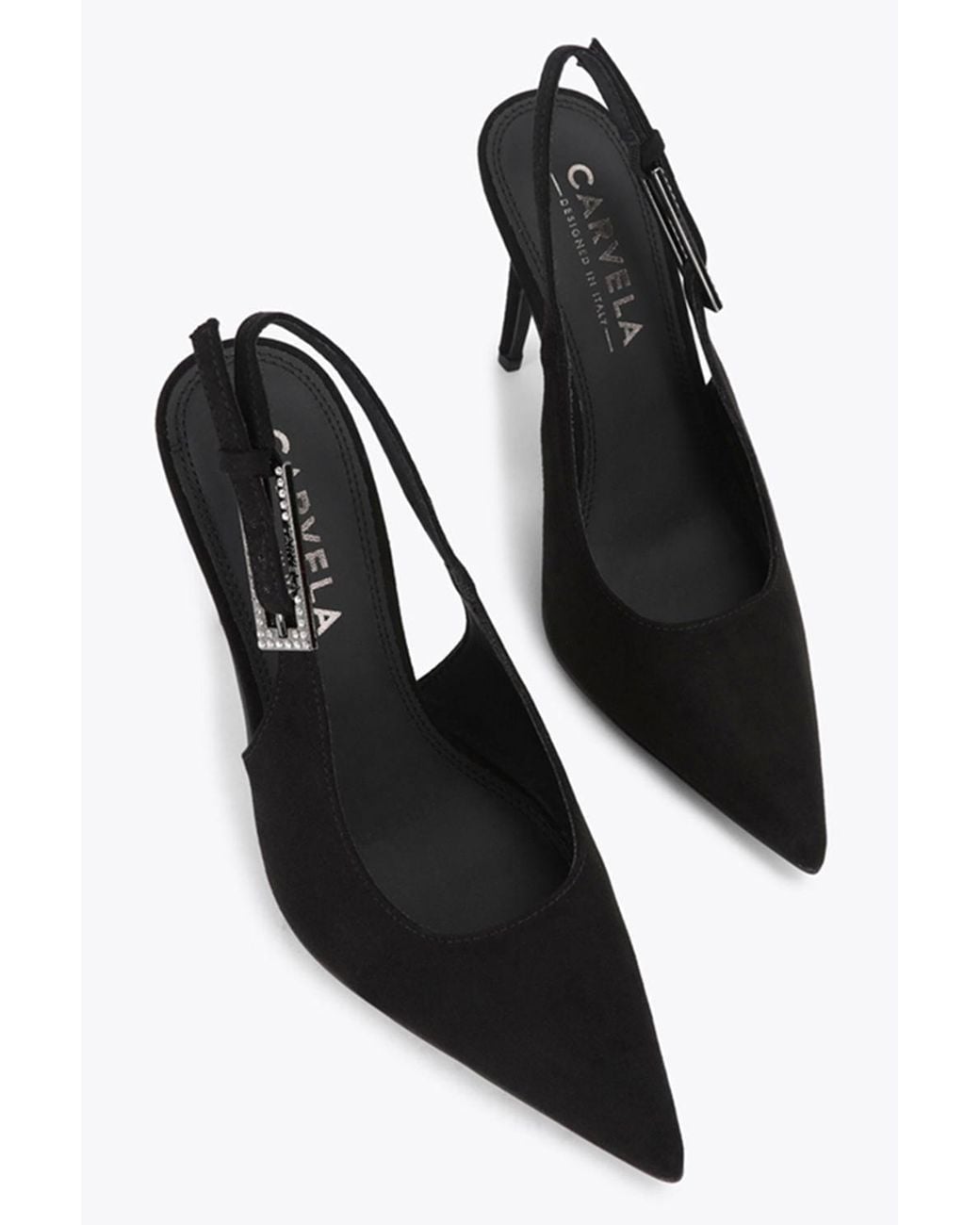 Carvela Kurt Geiger Black 'Blanca Slingback' Suedette Heels