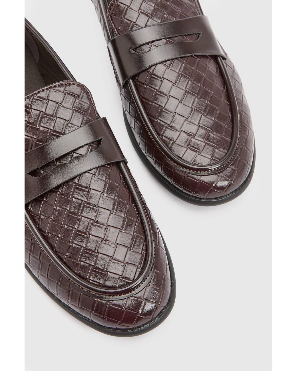 Wallis Blue Billie Faux Leather Woven Loafers