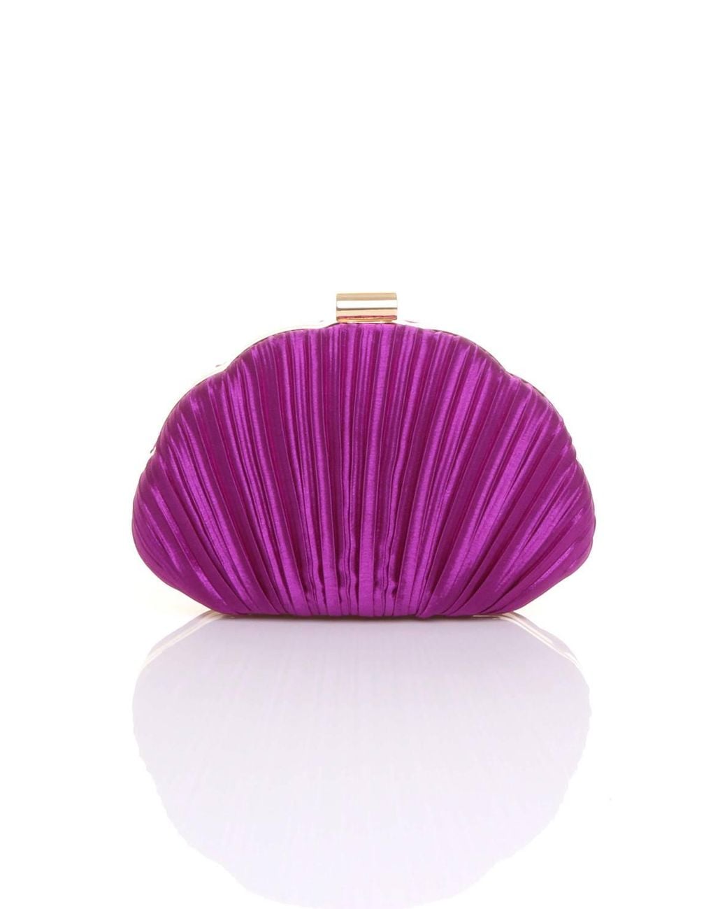 AJVANI Purple Evening Pleated Satin Prom Party Bag