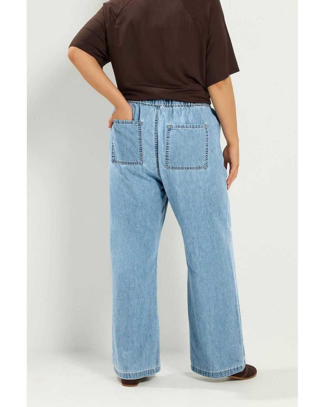 Yours Blue Drawstring Wide Leg Jeans