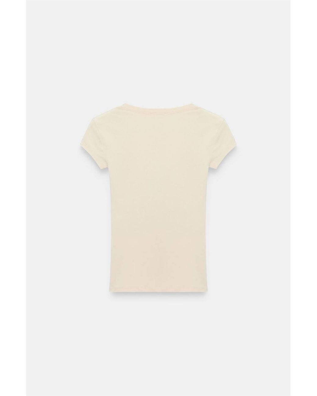 Dilvin Natural Slim Fit V-Neck Jersey Blouse
