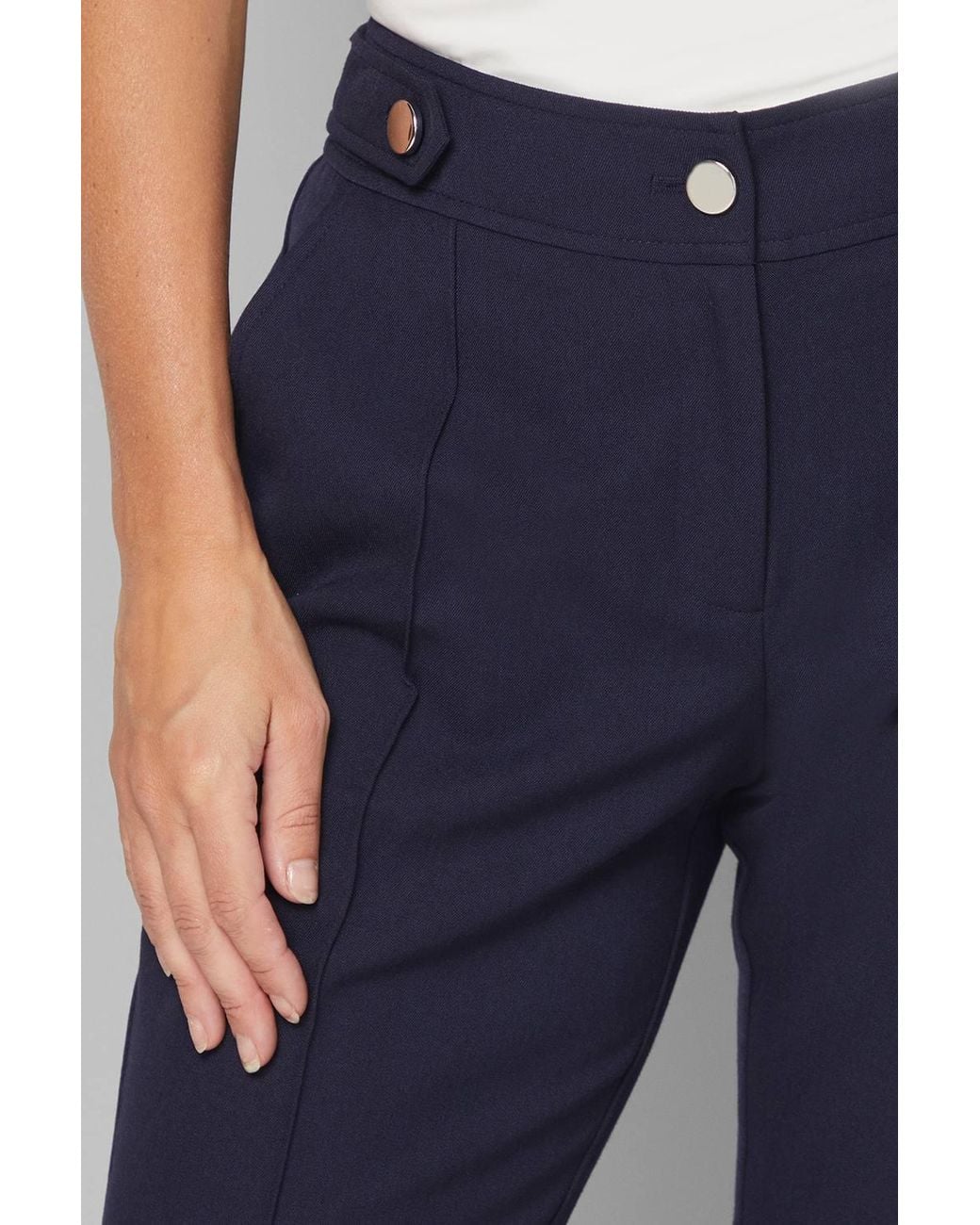 Wallis Blue Petite Smart Bootcut Leg Pants