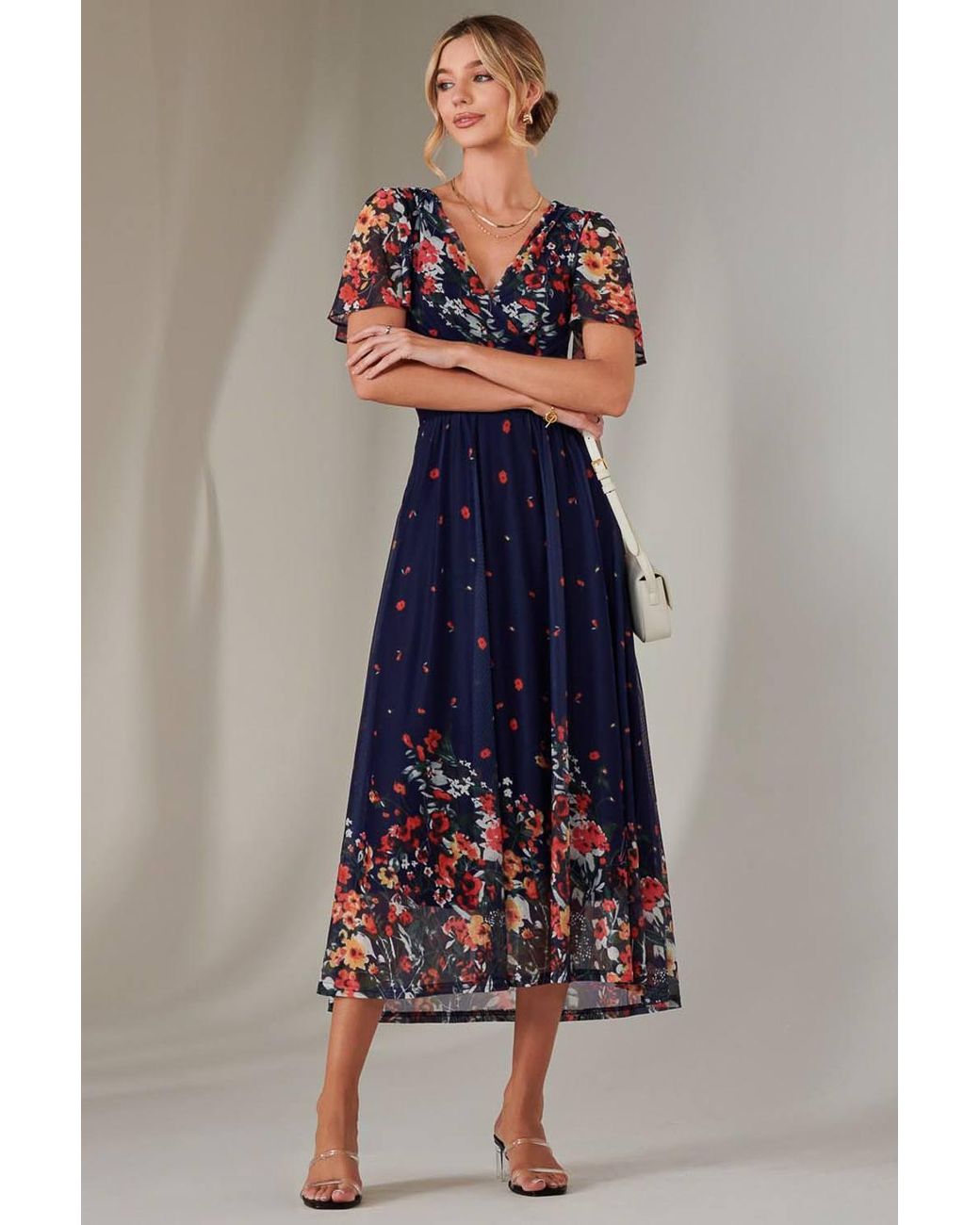 Jolie Moi Blue Wrap Maxi Dress