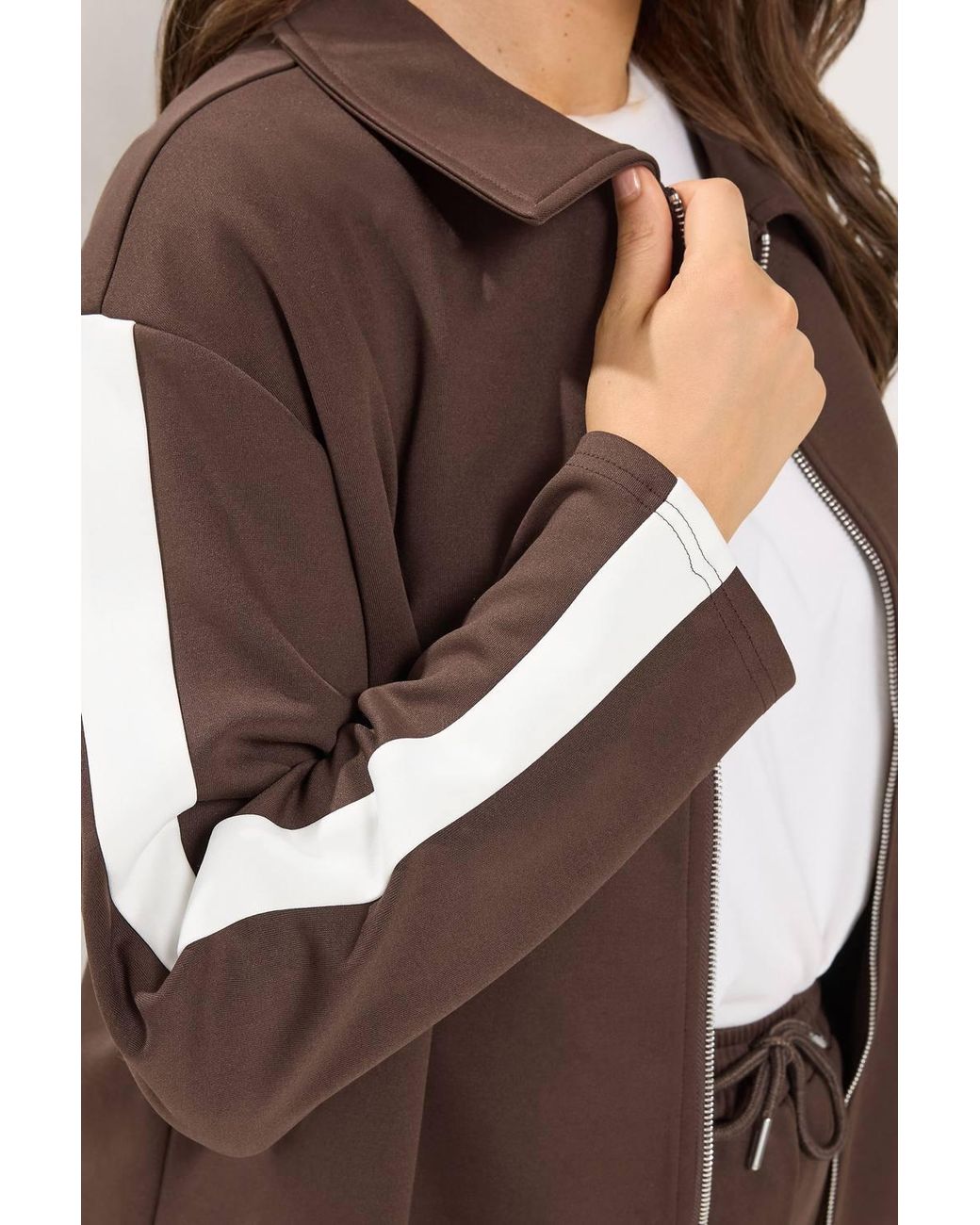 Yours Brown Side Stripe Jacket