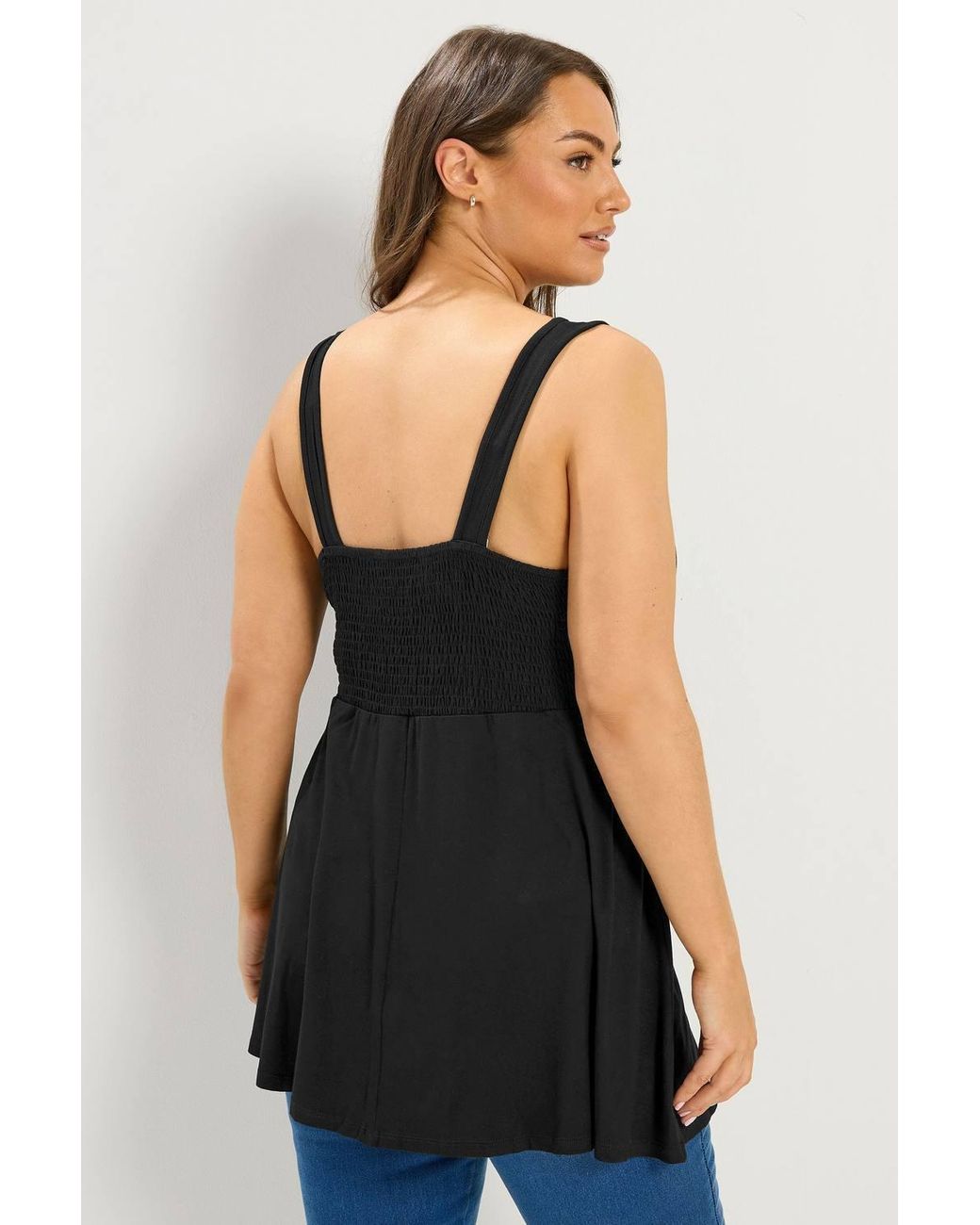 Yours Black Knot Front Vest Top
