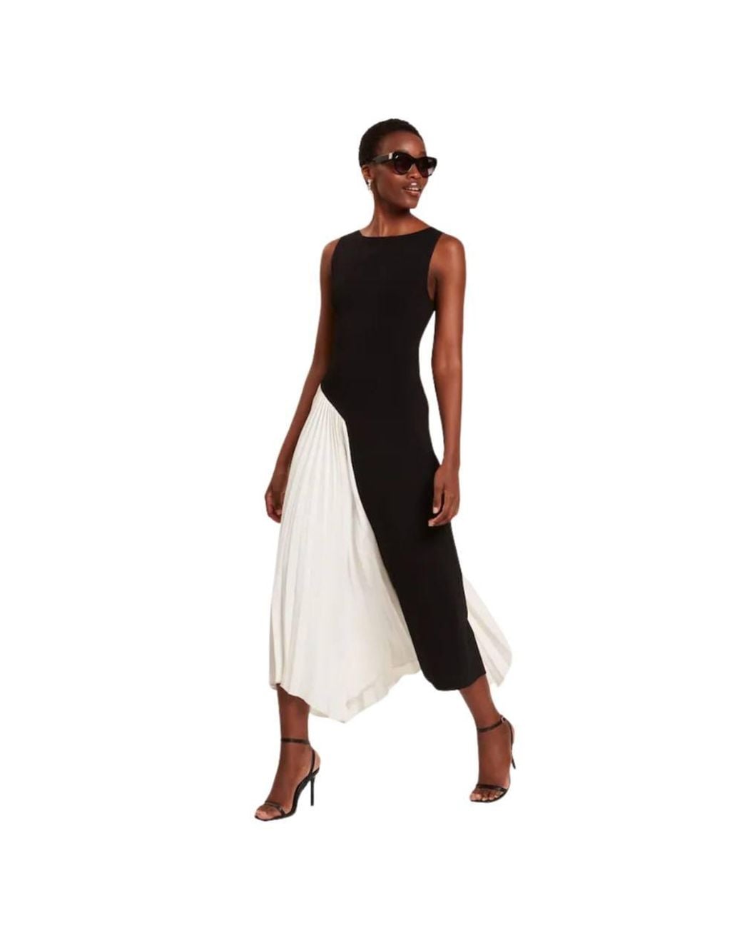 Ted Baker Black Zeera Sleeveless Crew Neck Regular Fit Midi Dress
