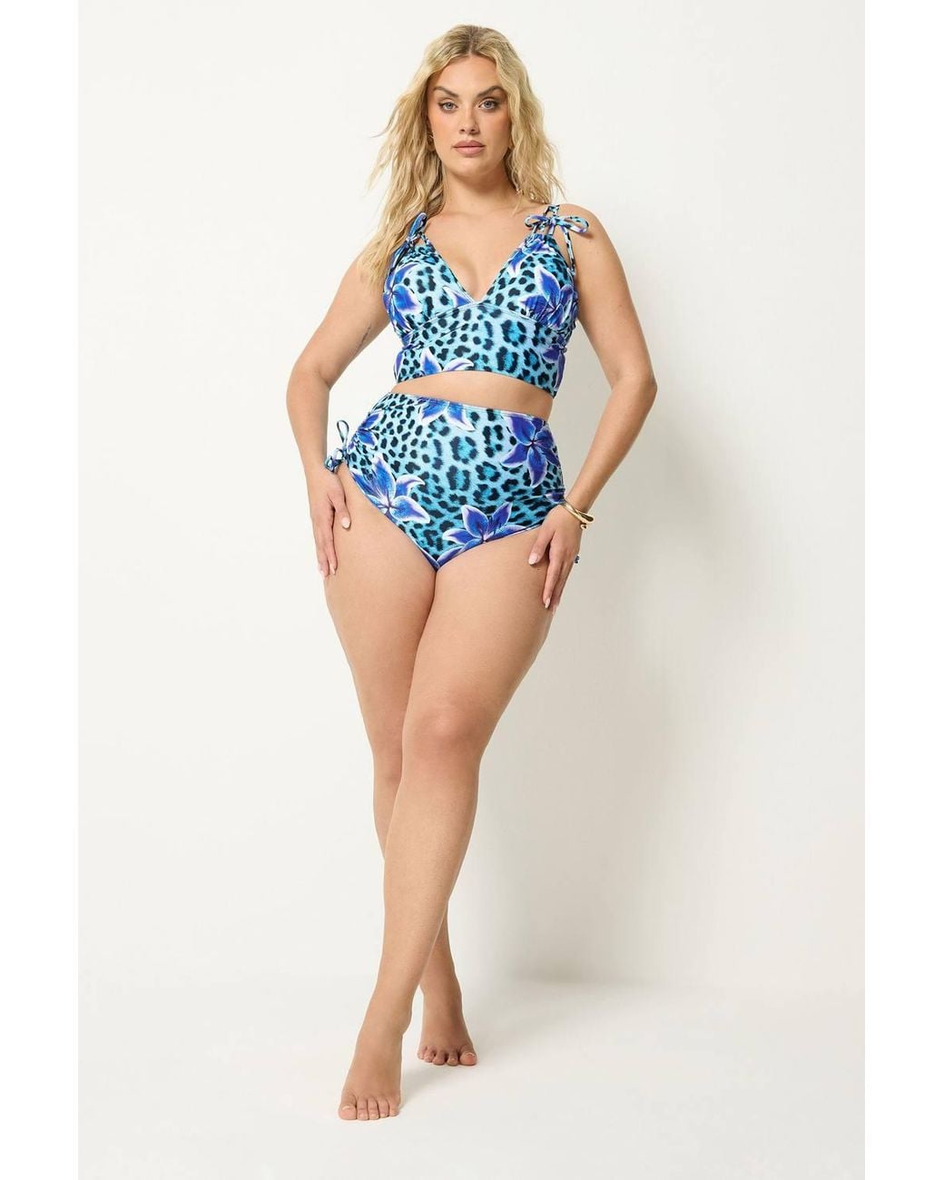 Yours Blue Animal Tie Bikini Top