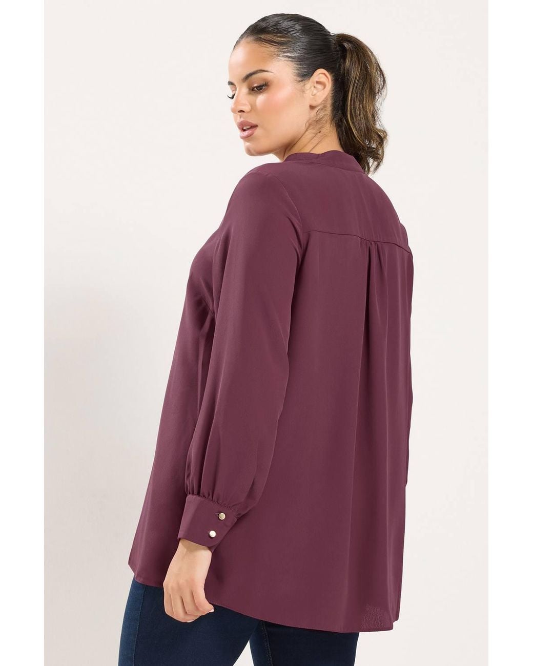 Yours Purple Half Placket Blouse