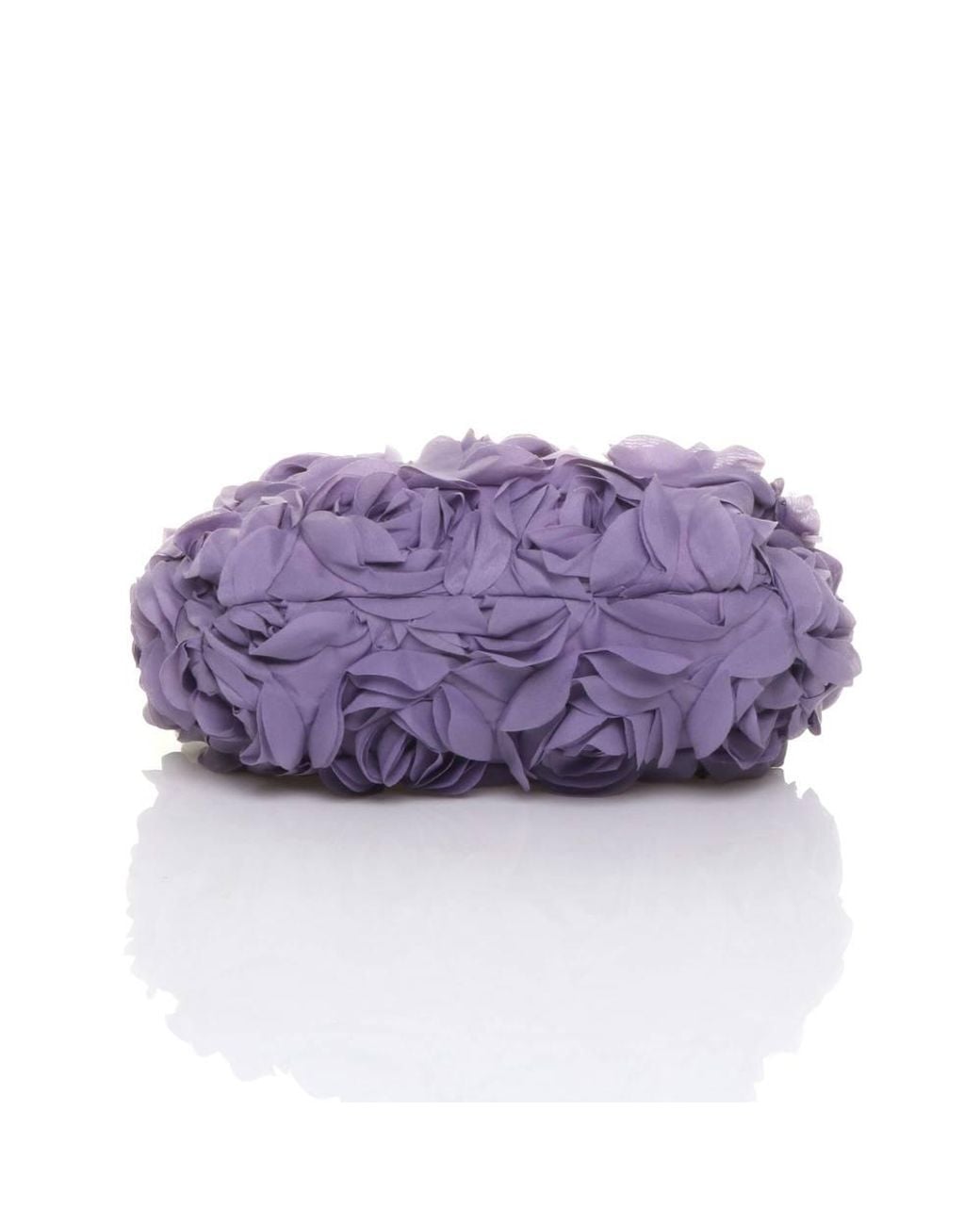 AJVANI Purple Flower Rose Ruffle Wedding Evening Clutch Bag