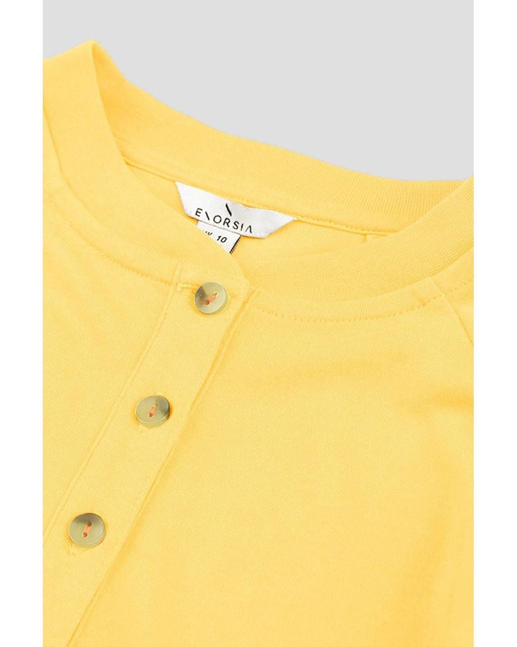 Enorsia Yellow Henley Button Up Long Sleeve Sweatshirt