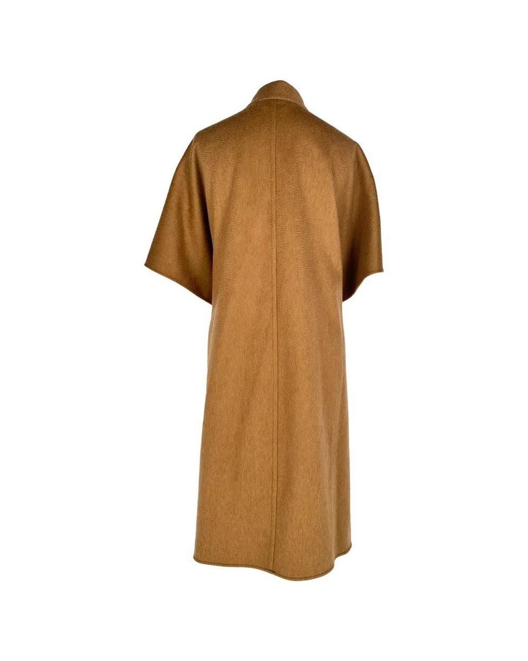 Max Mara Brown Preloved Canapa Relaxed-Fit Cape Coat
