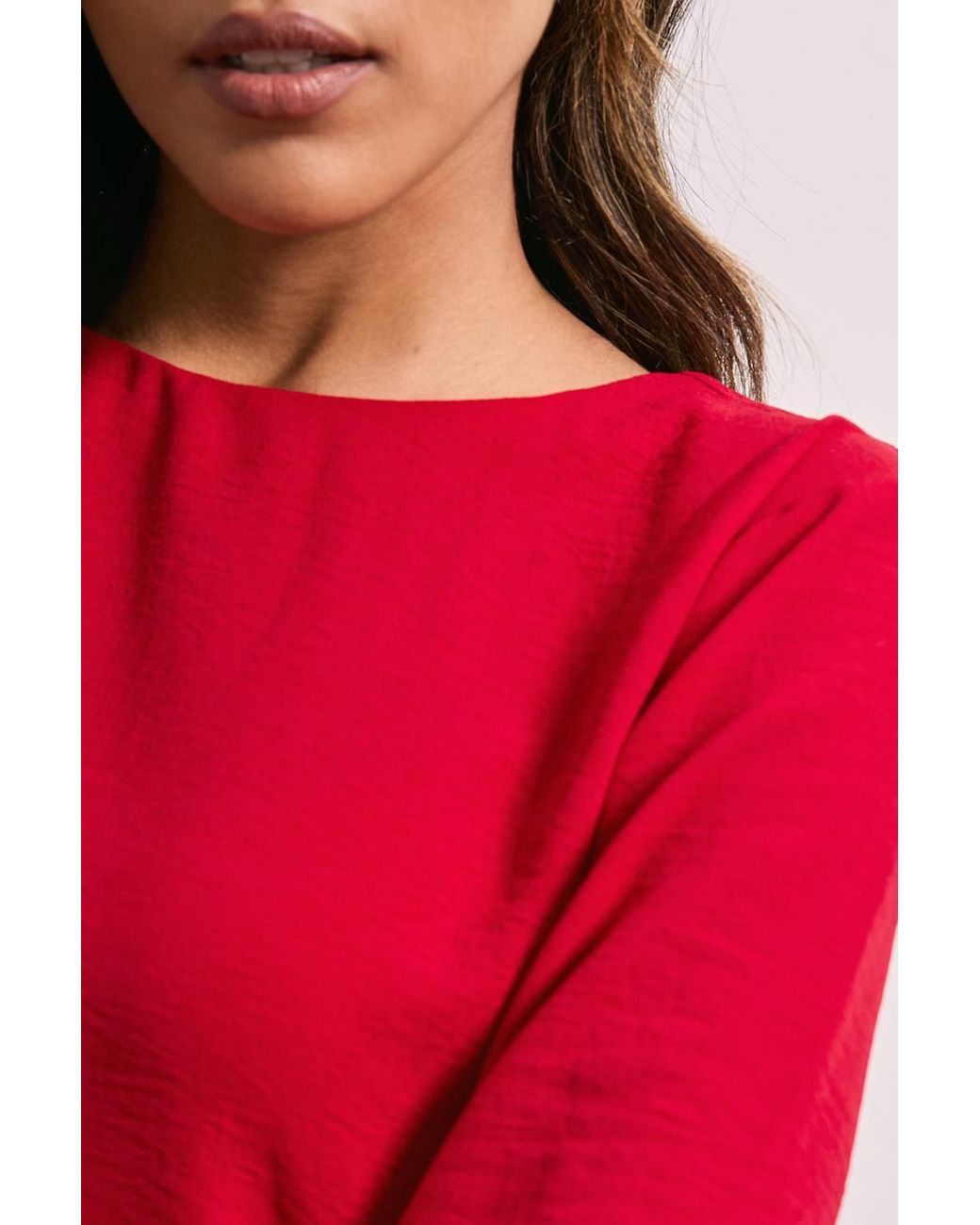 Dorothy Perkins Red 3/4 Roll Sleeve Blouse