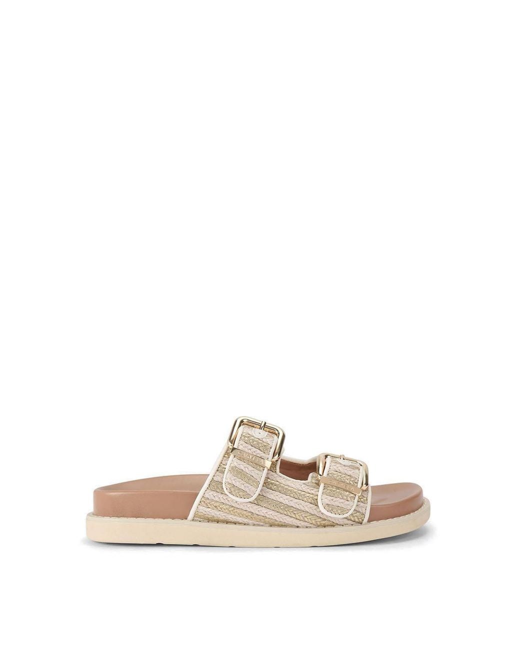 Carvela Kurt Geiger Natural 'Soprano Flat' Fabric Sandals
