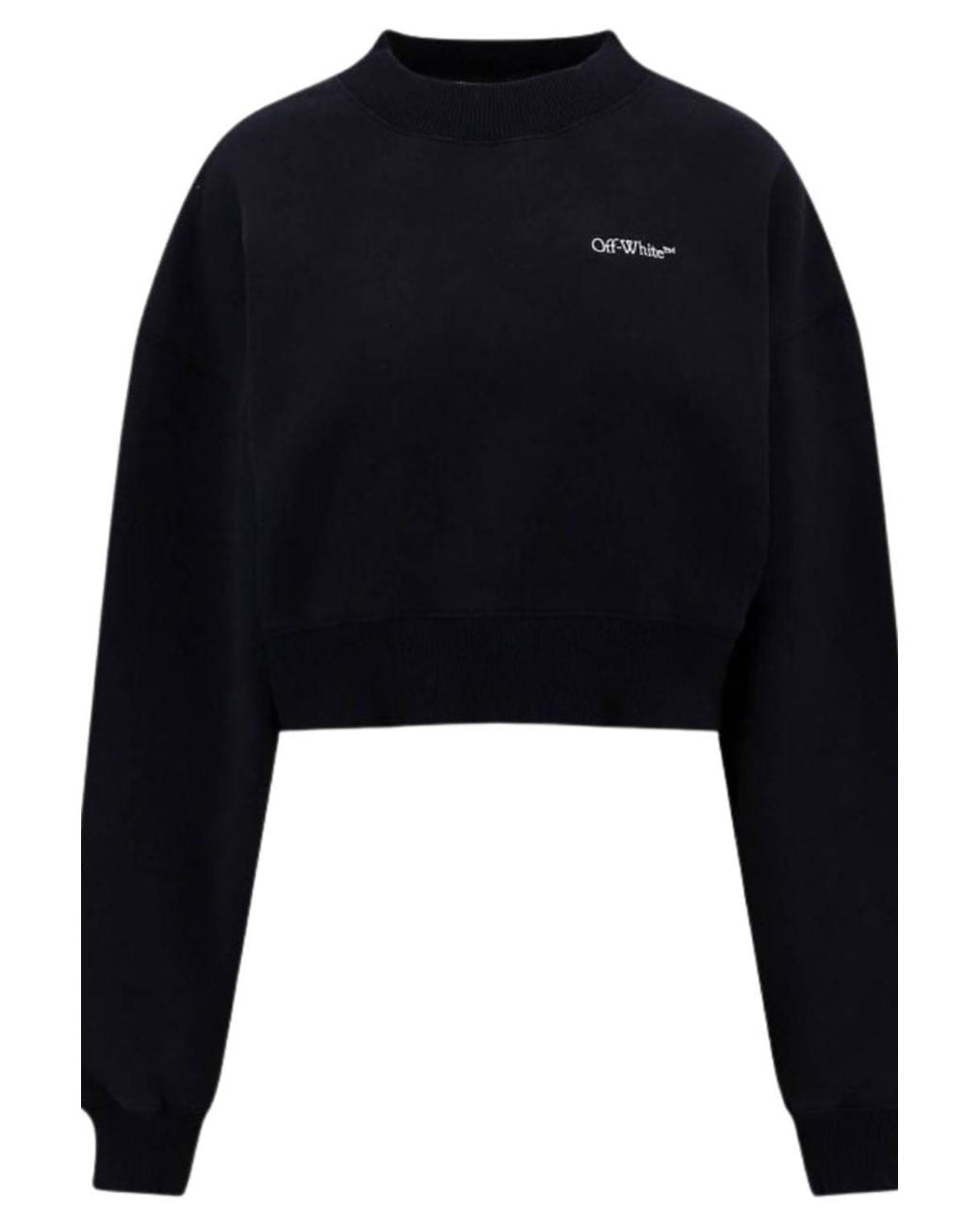 Off-White c/o Virgil Abloh Blue Long Sleeve Crew Cropped Sweatshirt