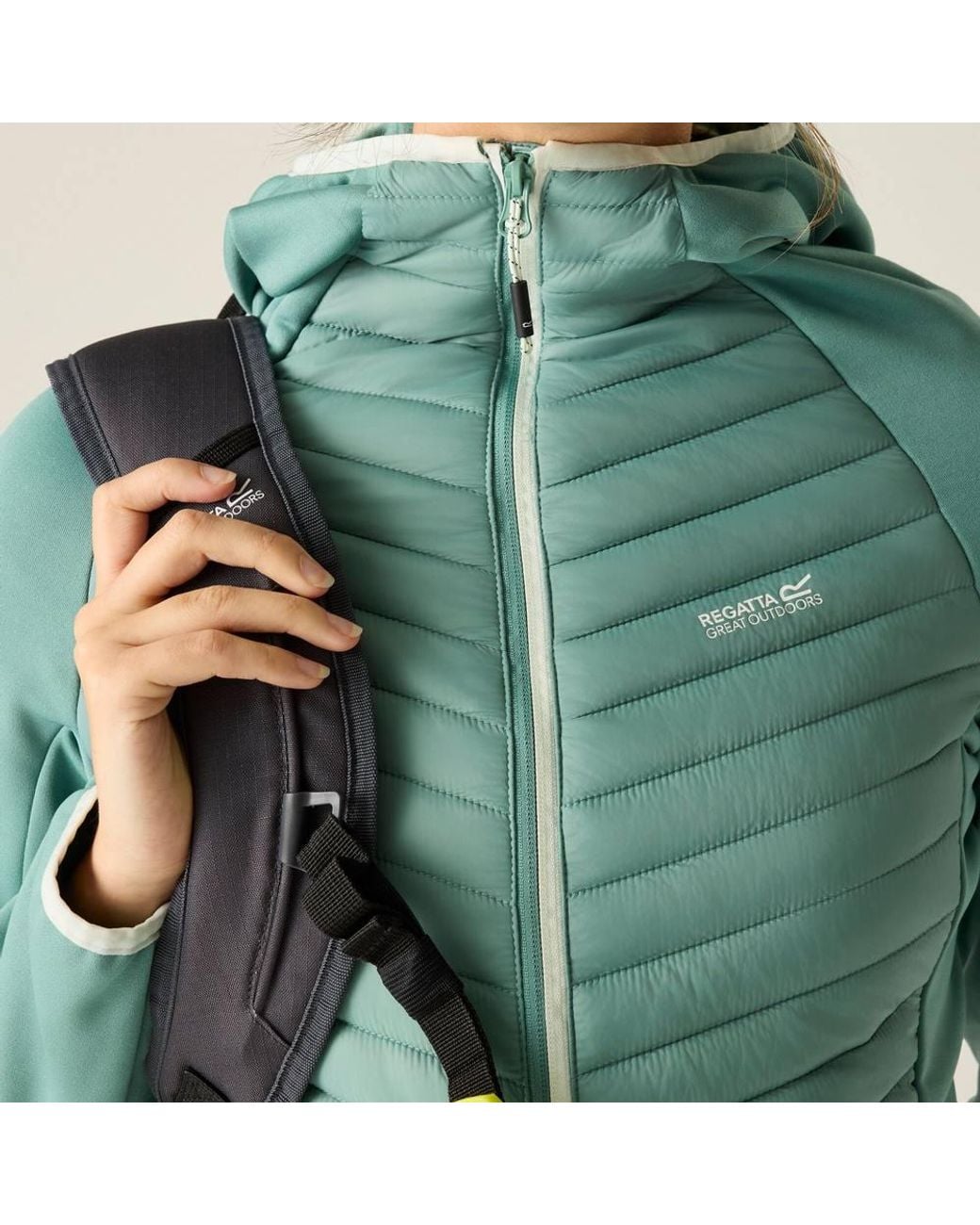 Regatta Green Andreson Stretch Water-Repellent Hybrid Quilted Jacket