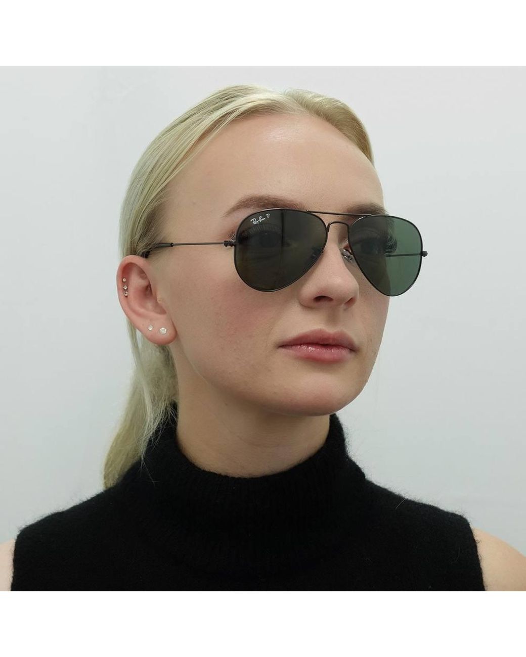 Ray-Ban Green Aviator Polarized Aviator 3025 Sunglasses