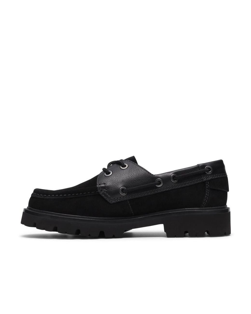 Clarks Black Cleyhill Boat Suede Slip Ons, Boat Shoes for men