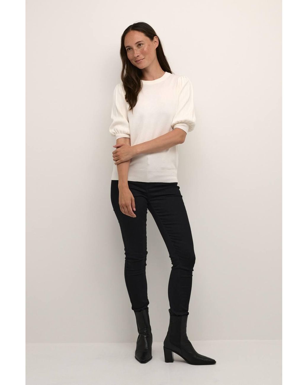 Kaffe Natural Lone Slim Fit Half Sleeve Pullover
