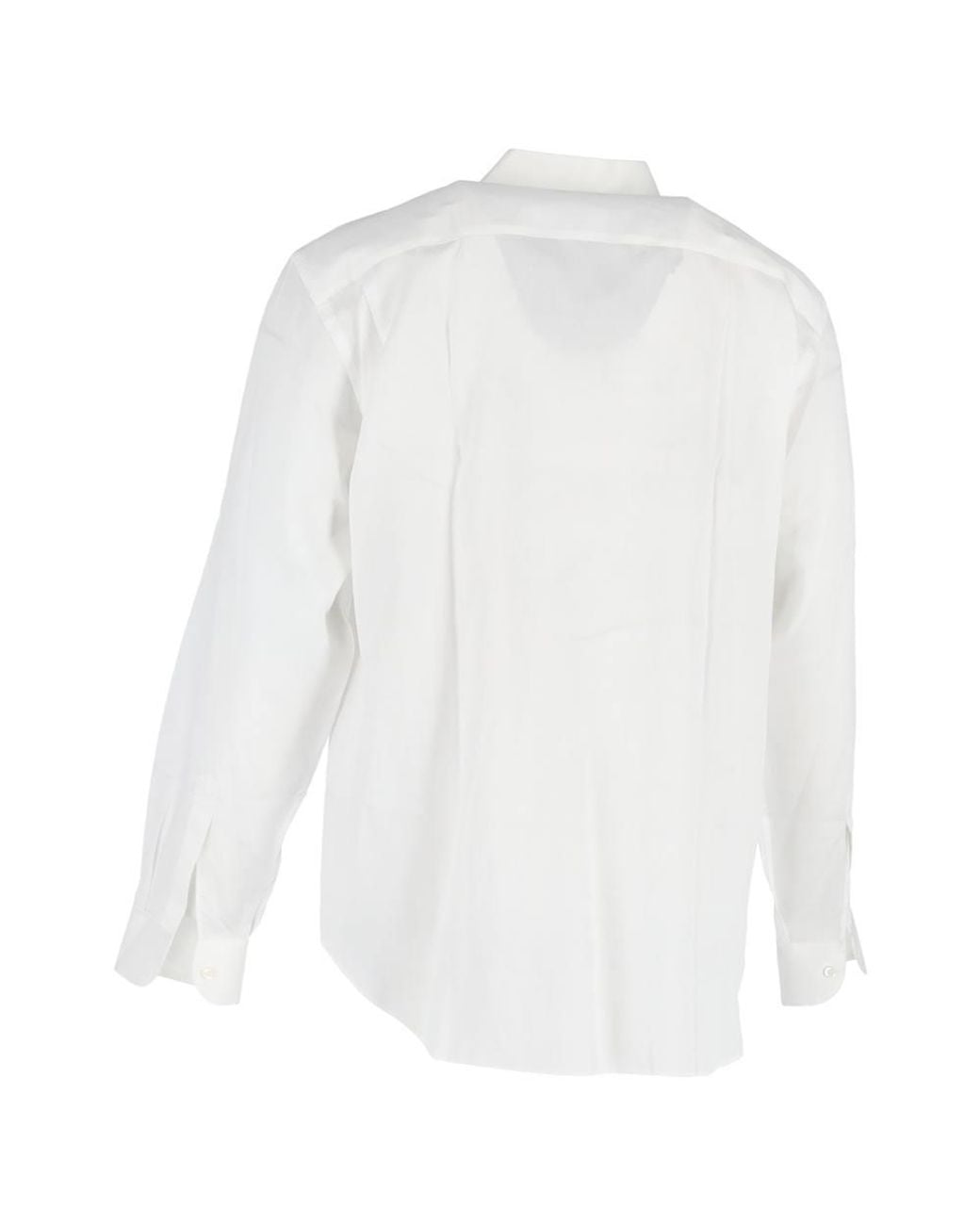Giorgio Armani White Preloved Hidden Button Long Sleeve Shirt for men
