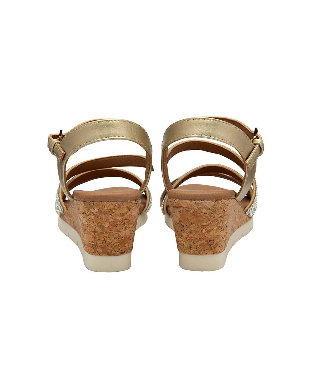 Lotus Metallic 'Goldie' Open-Toe Wedge Sandals