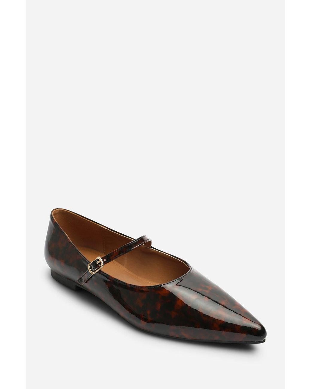 Where's That From Blue Novalee Wide Fit Girl's School Shoe Pointed Toe Mary Jane Front Strap Ballet Flats