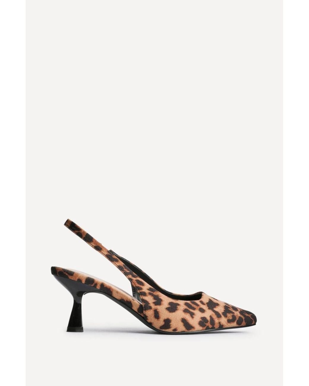 Linzi White Izzie Wide Fit Leopard Print Court Heels