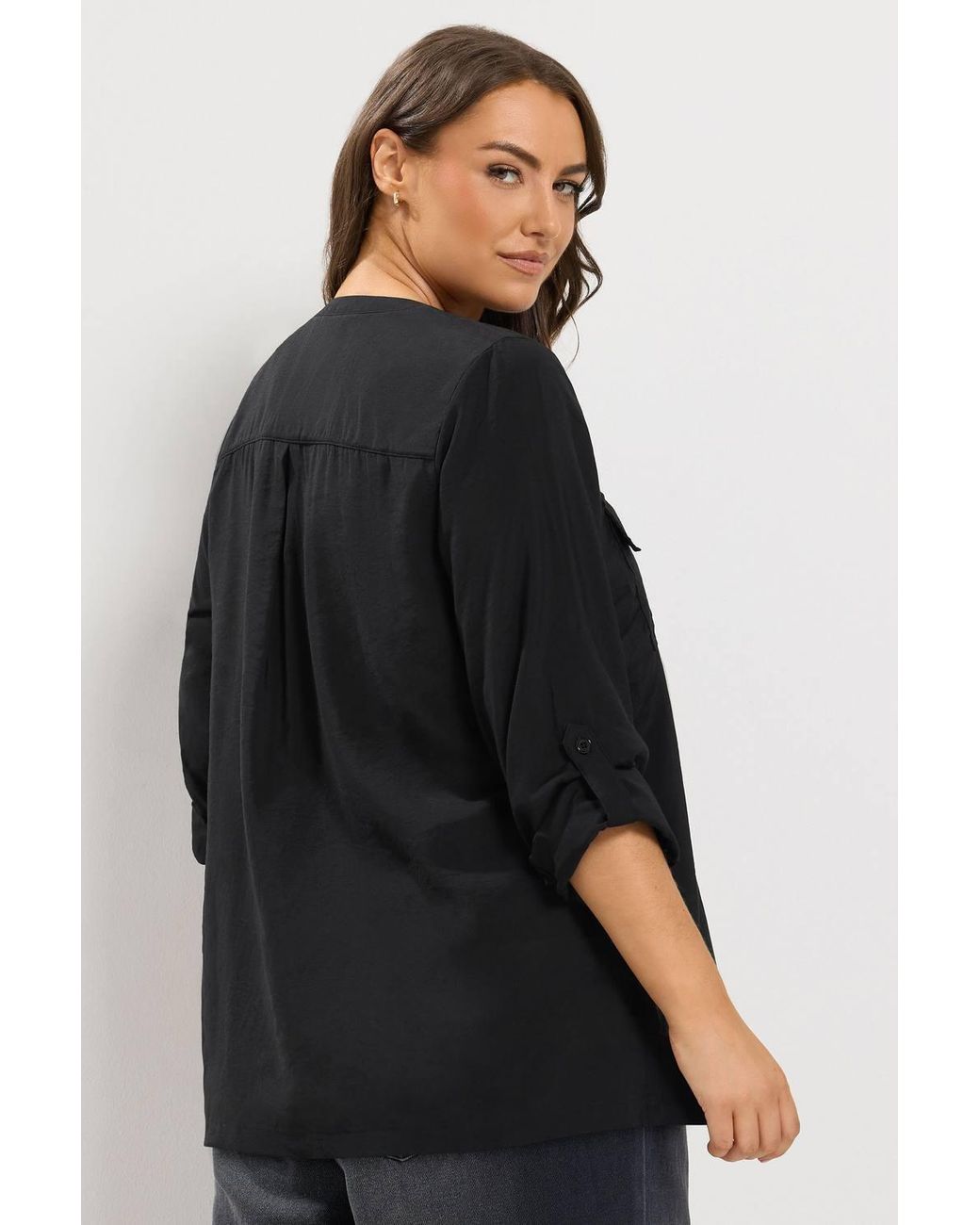 Yours Black Zip Detail Blouse