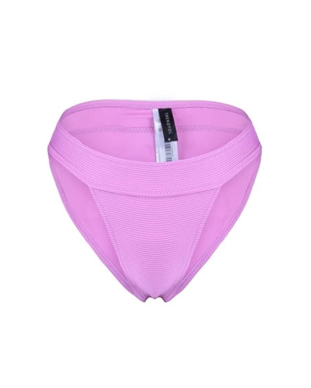WOVCOR Pink Textured Regular Waist Bikini Bottom W/ Minimal High Leg Fit