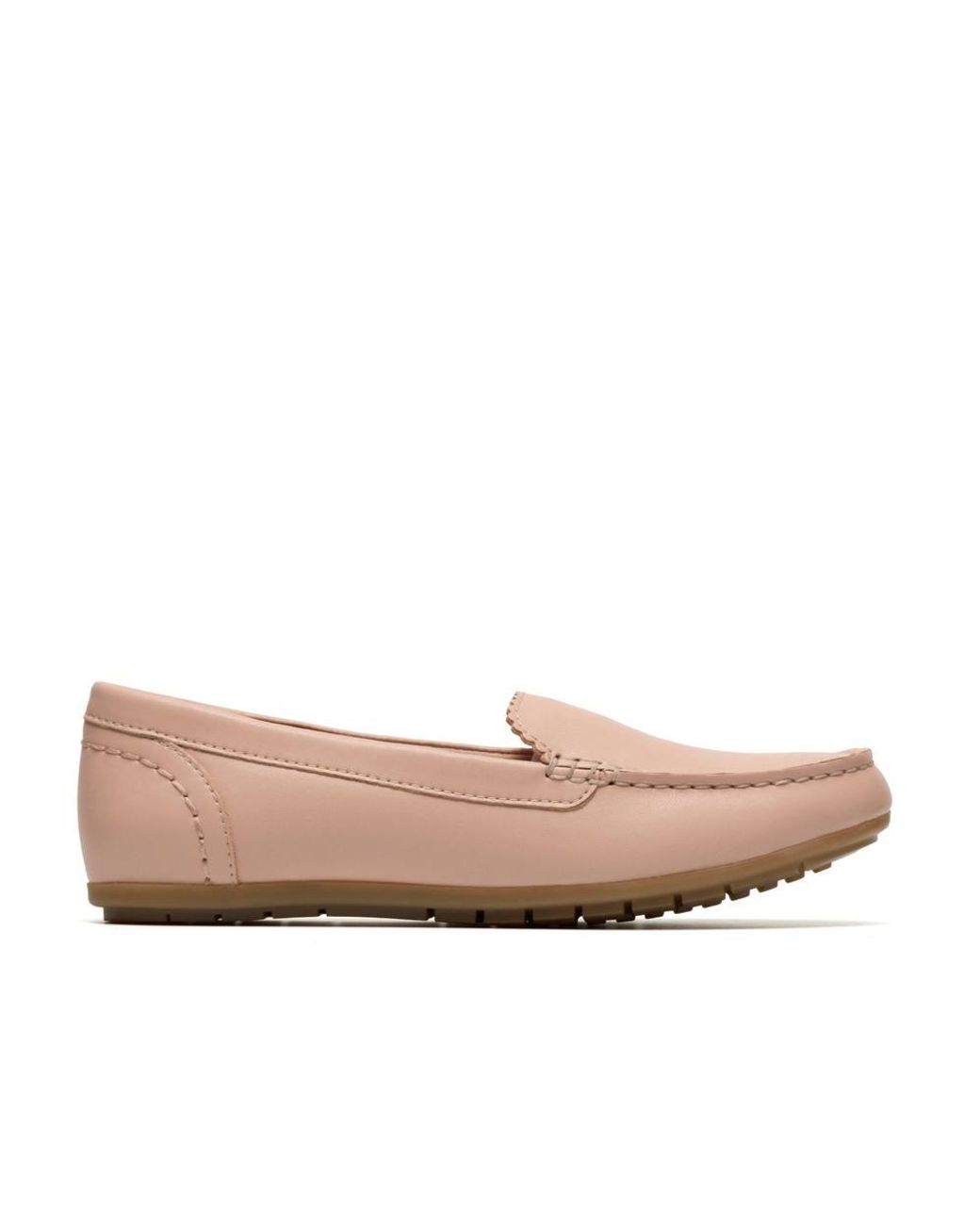 Clarks Pink Elliotte Step Leather Loafers, Slip Ons, Moccasins